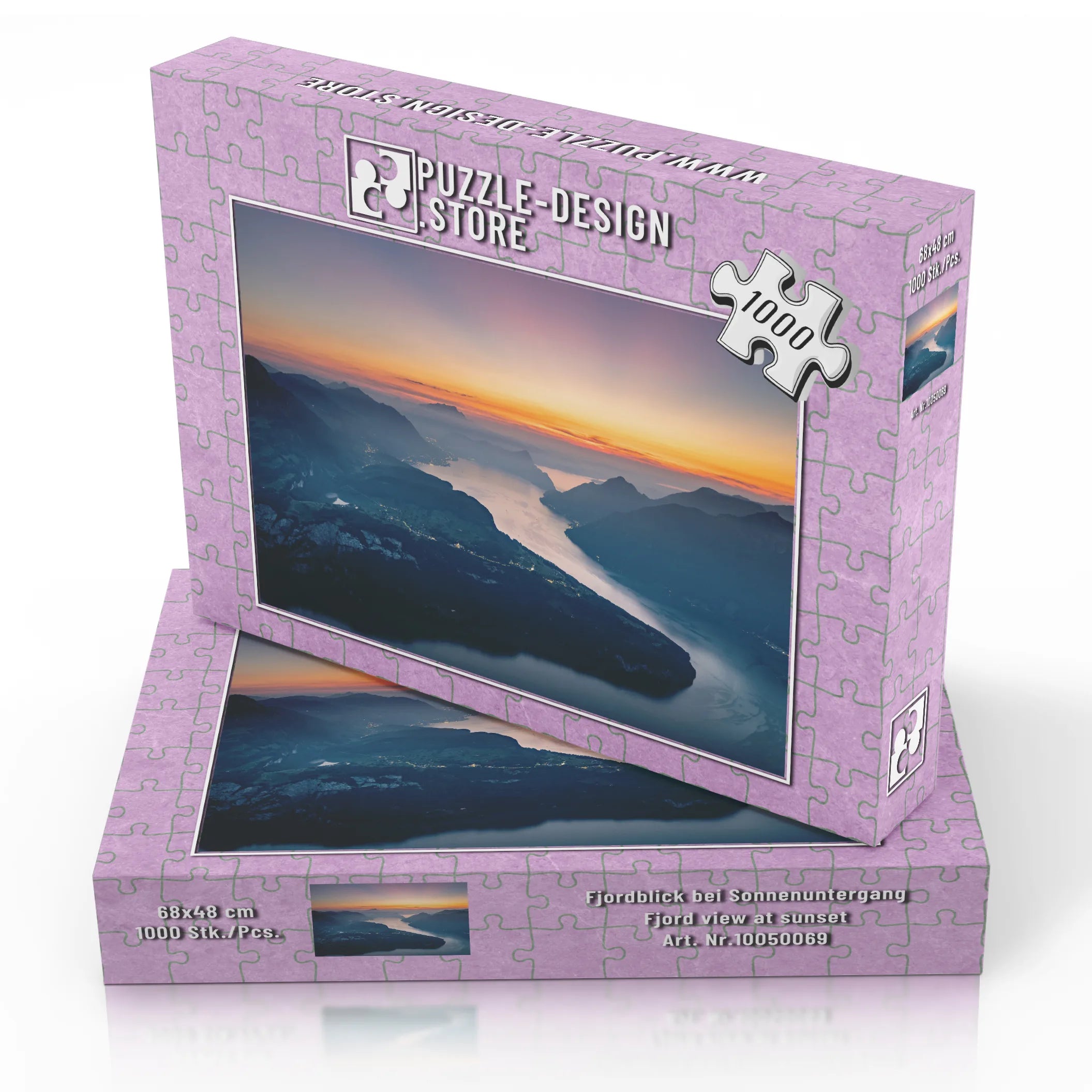 Fjordblick bei Sonnenuntergang