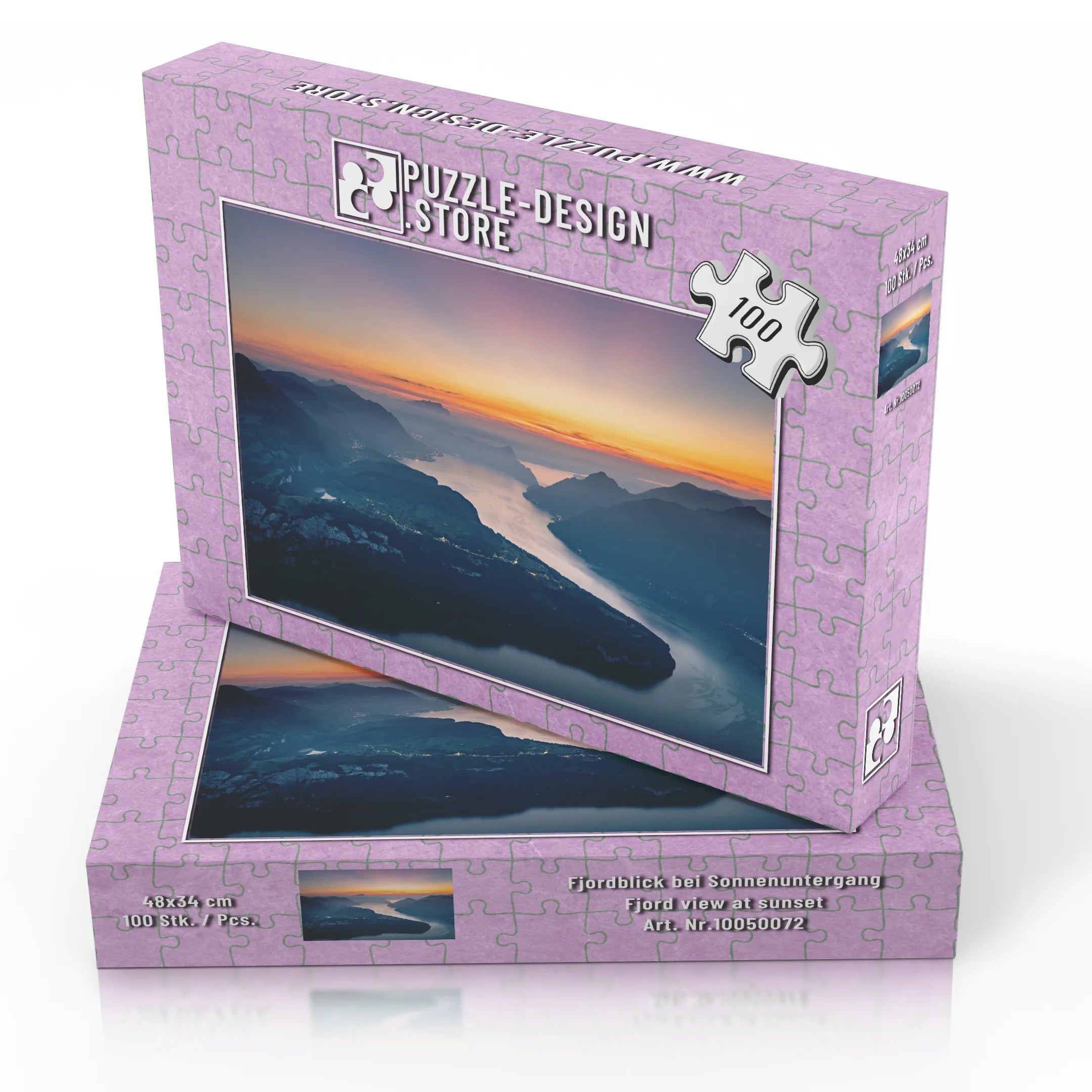 Fjordblick bei Sonnenuntergang