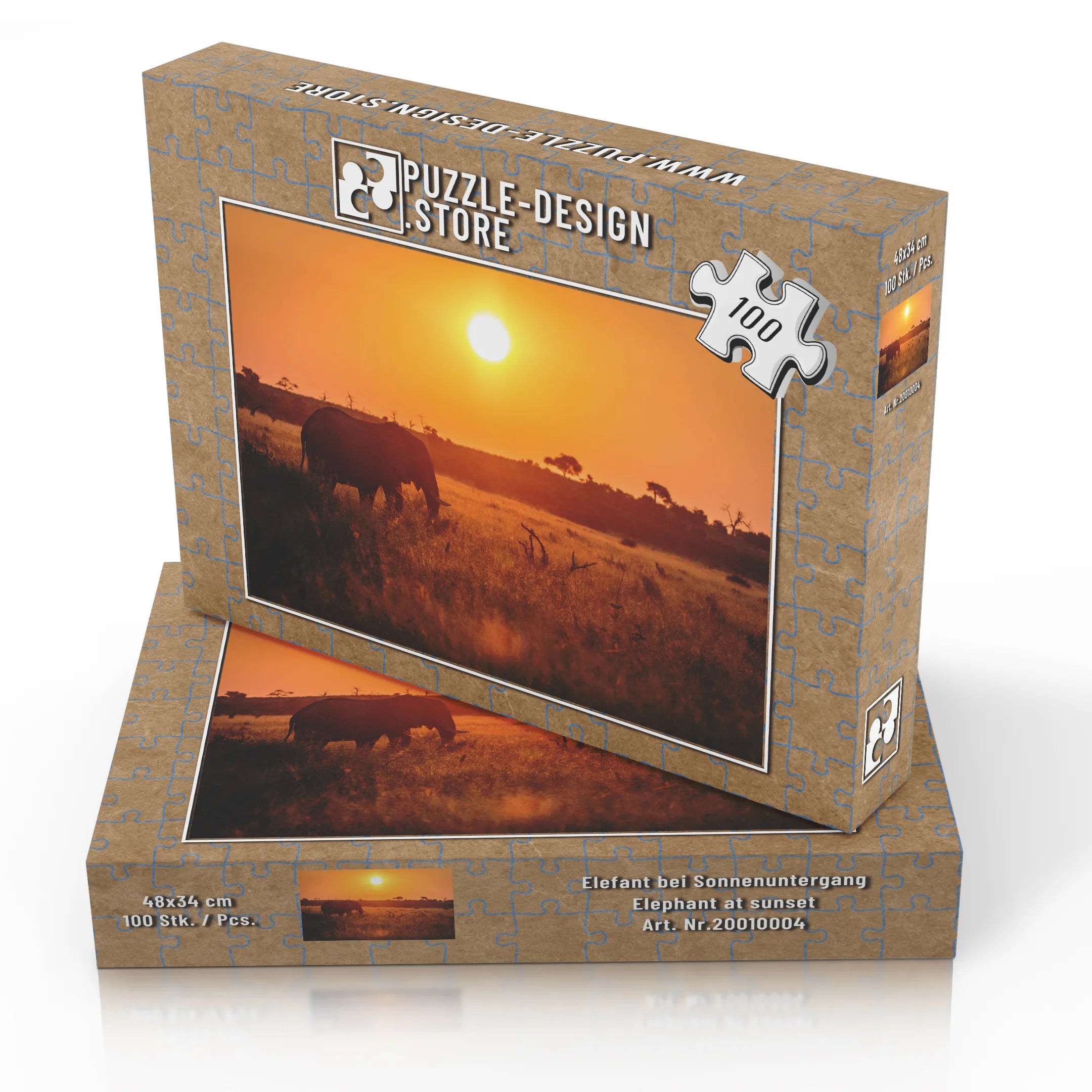 Elefant bei Sonnenuntergang