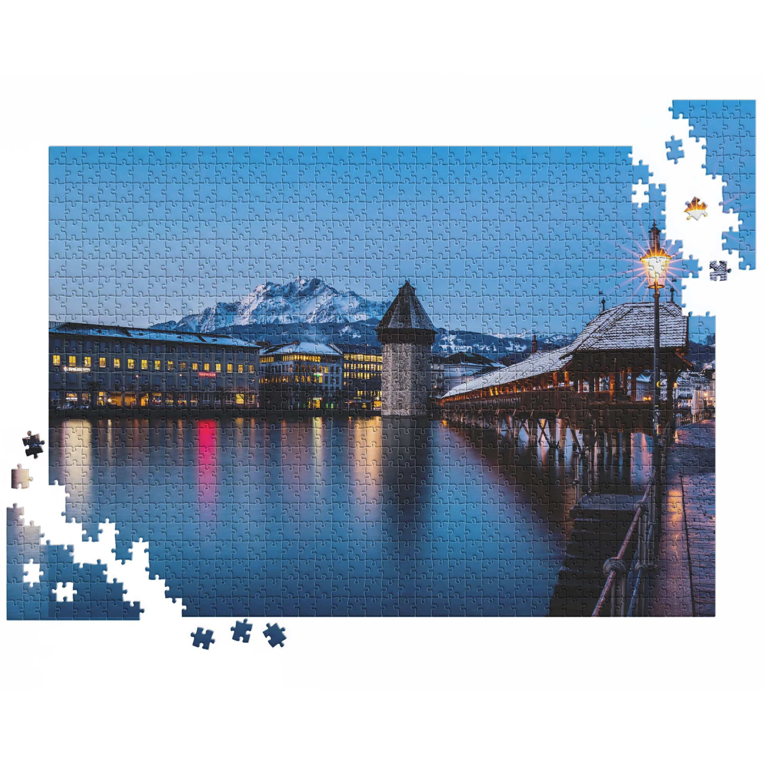 Kapellbrücke am Abend