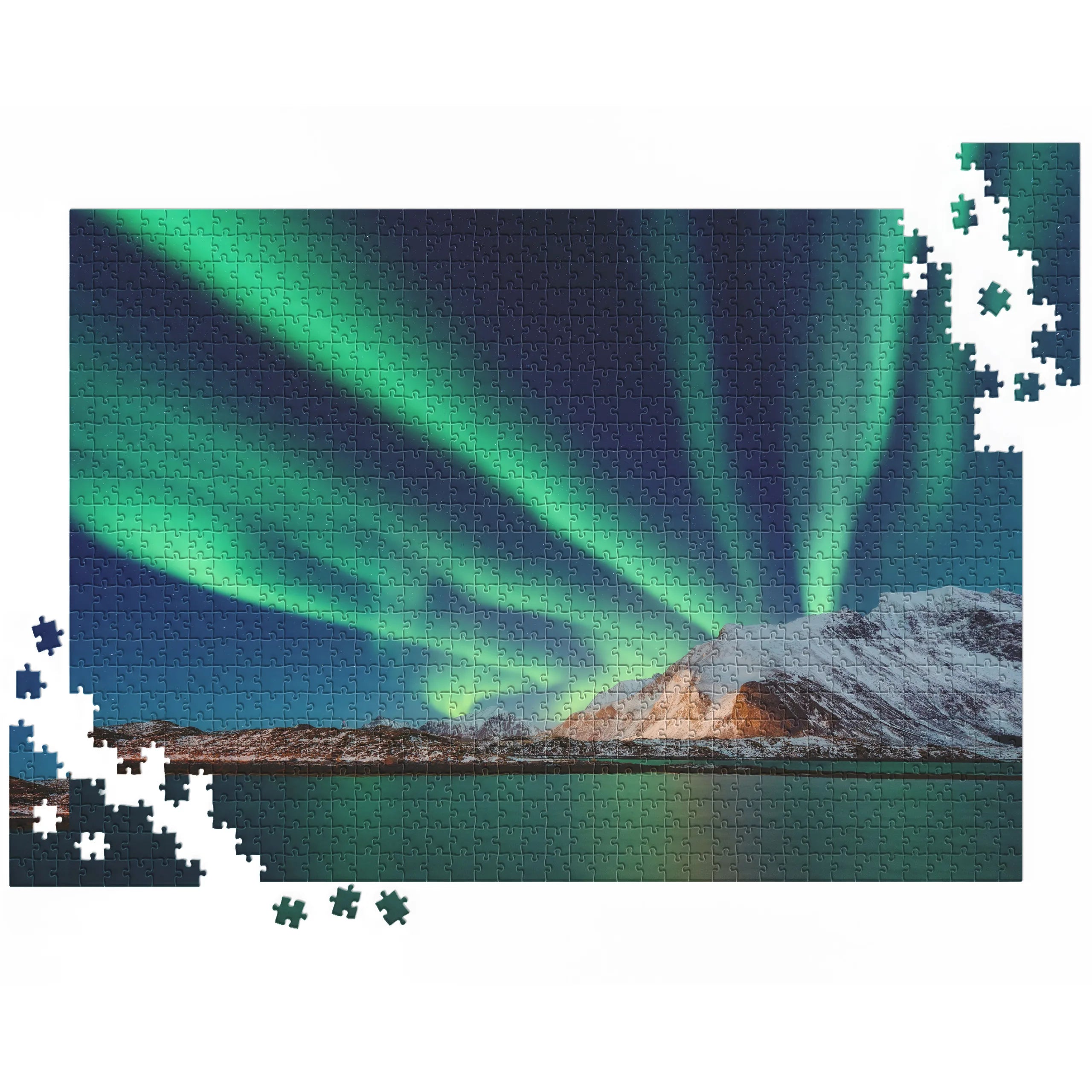 Nordlicht über Fjorden