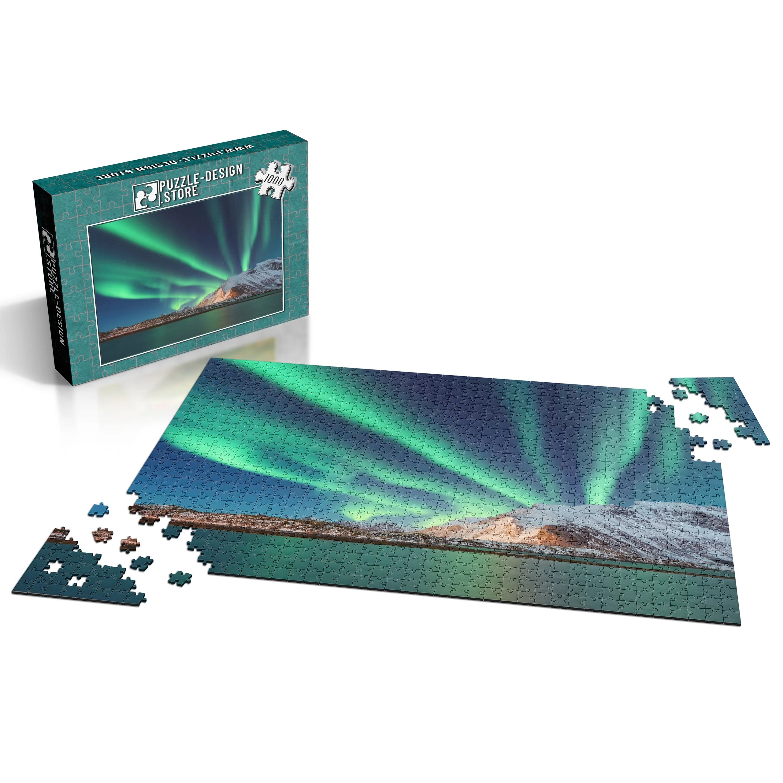 Nordlicht über Fjorden