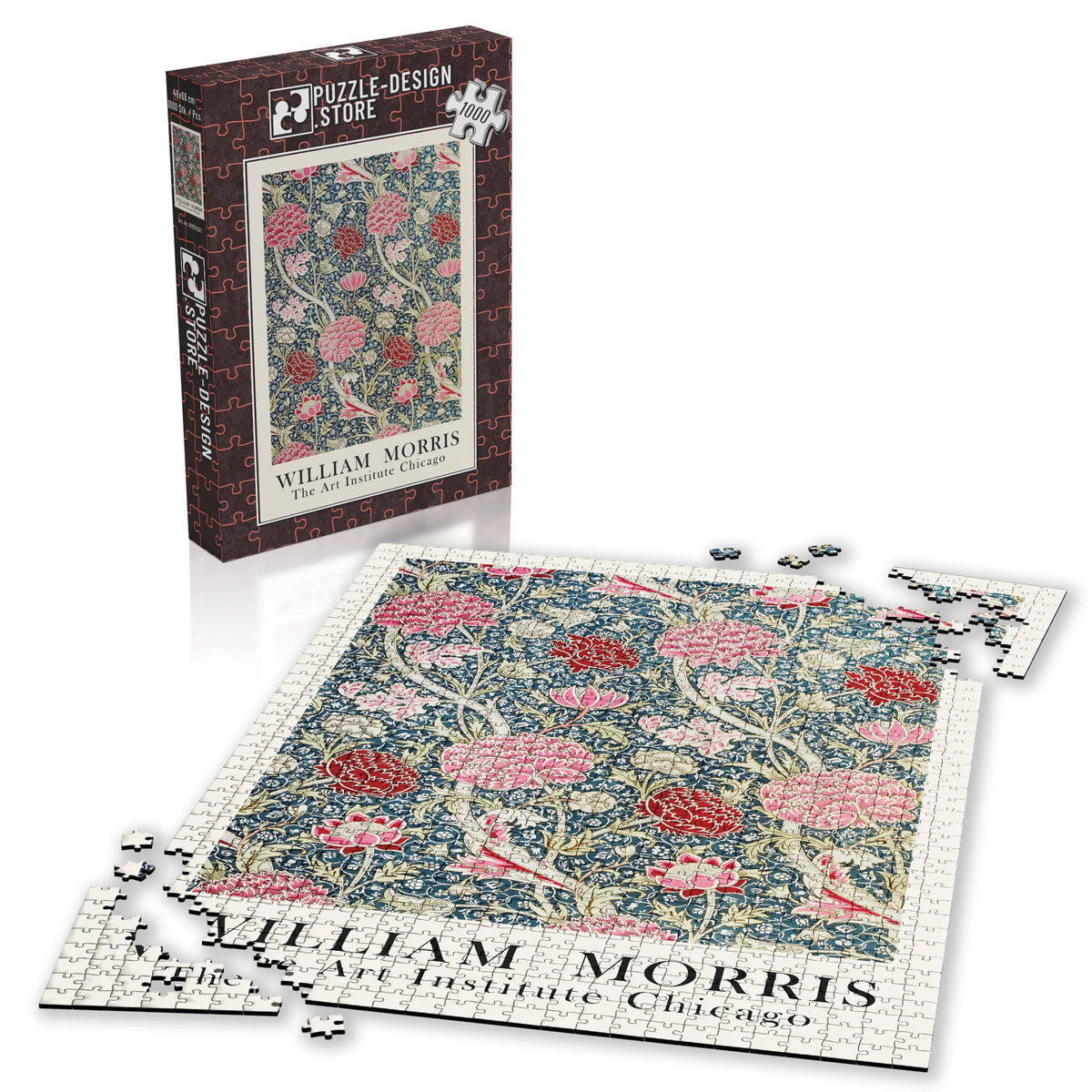 William Morris - Blütengarten in Graphit 001 – 1000 Teile – Ansicht 4