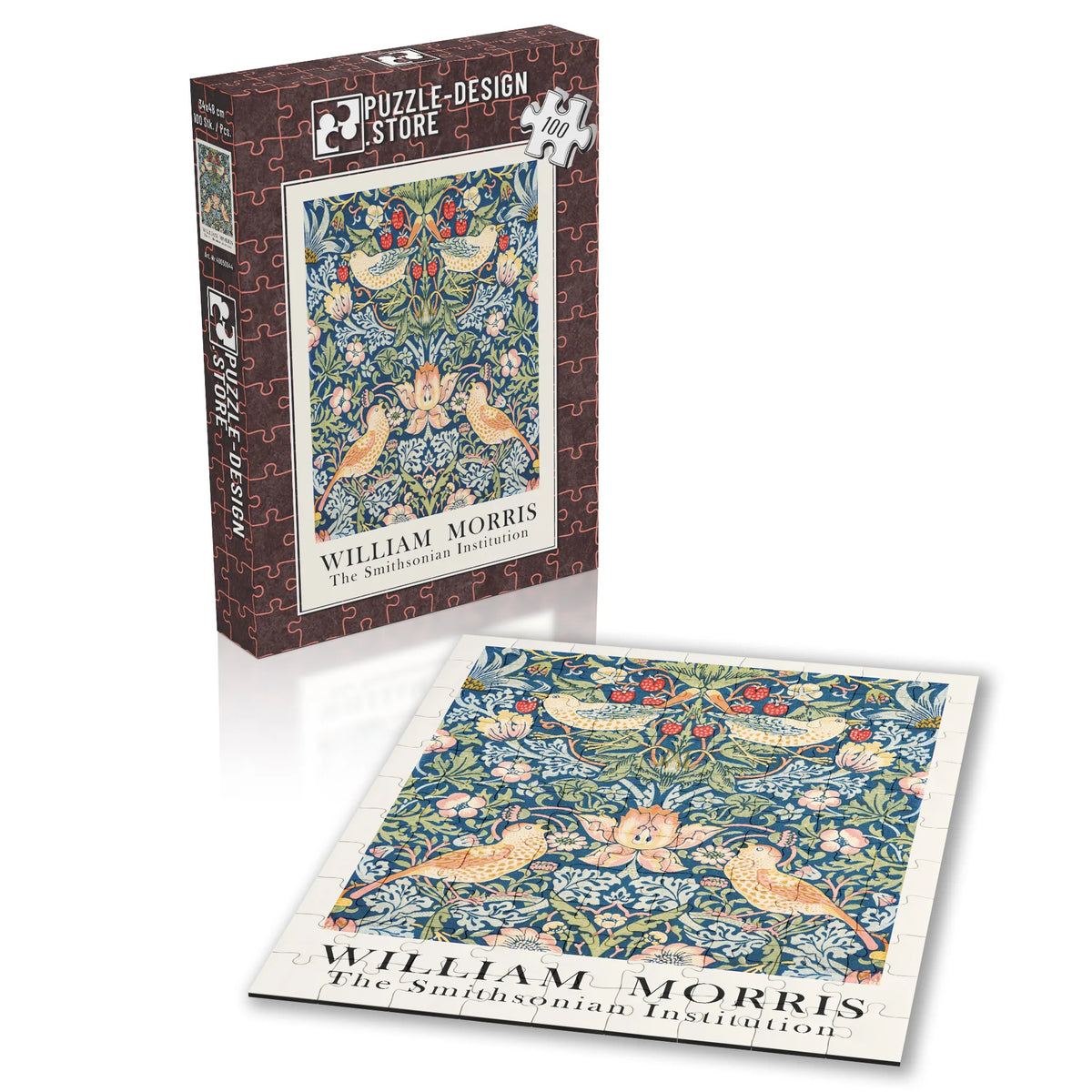 William Morris - Textilblüten in Graphit – 100 Teile – Ansicht 2