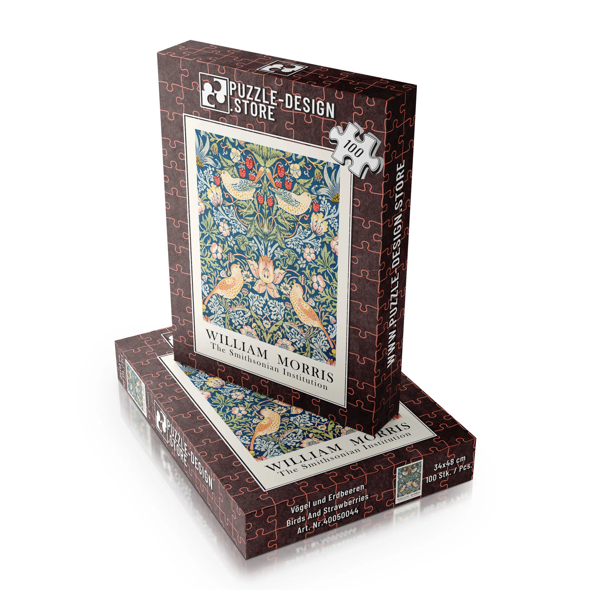 William Morris - Textilblüten in Graphit – 100 Teile – Ansicht 4