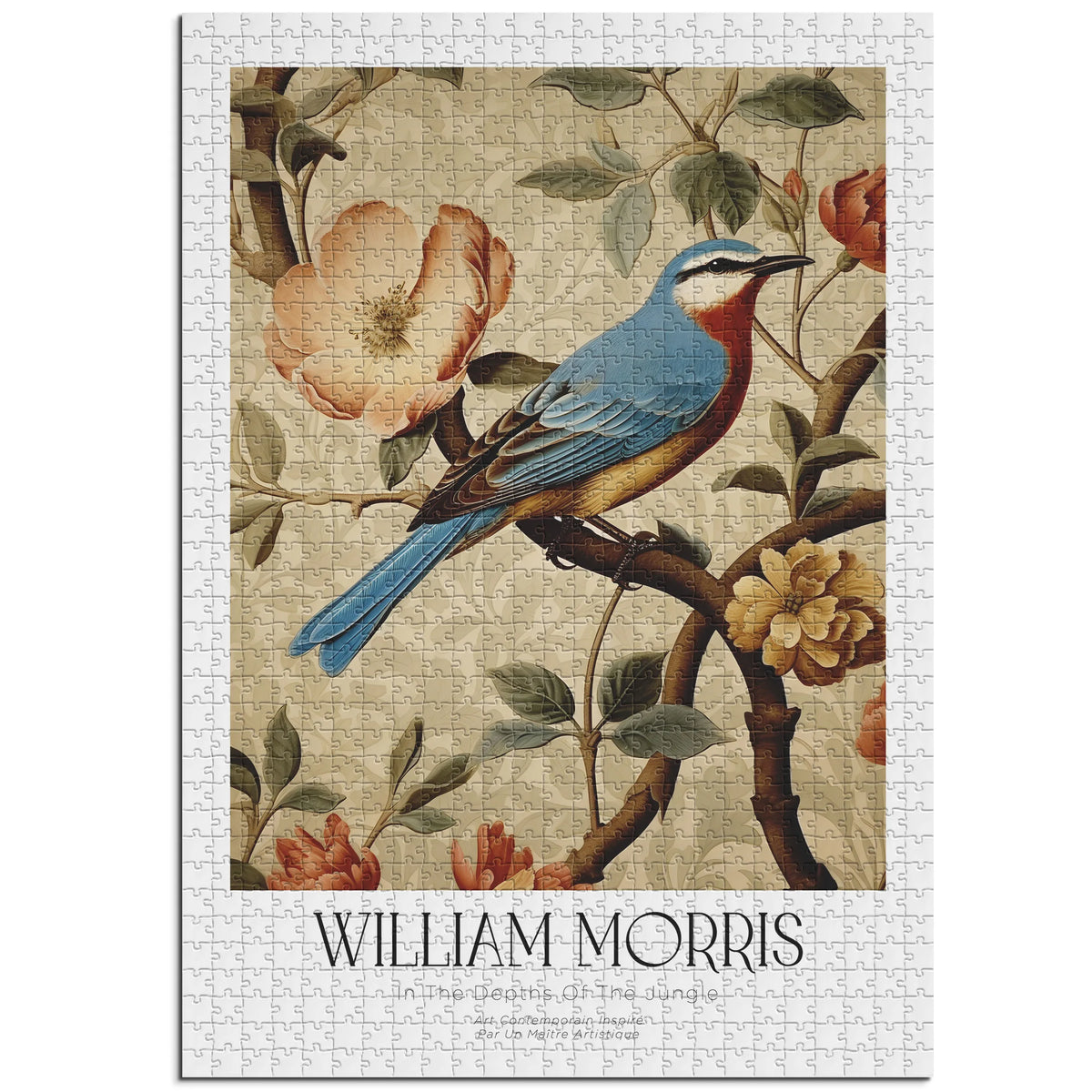 William Morris - Textilblüten in Orange – 1000 Teile – Ansicht 1