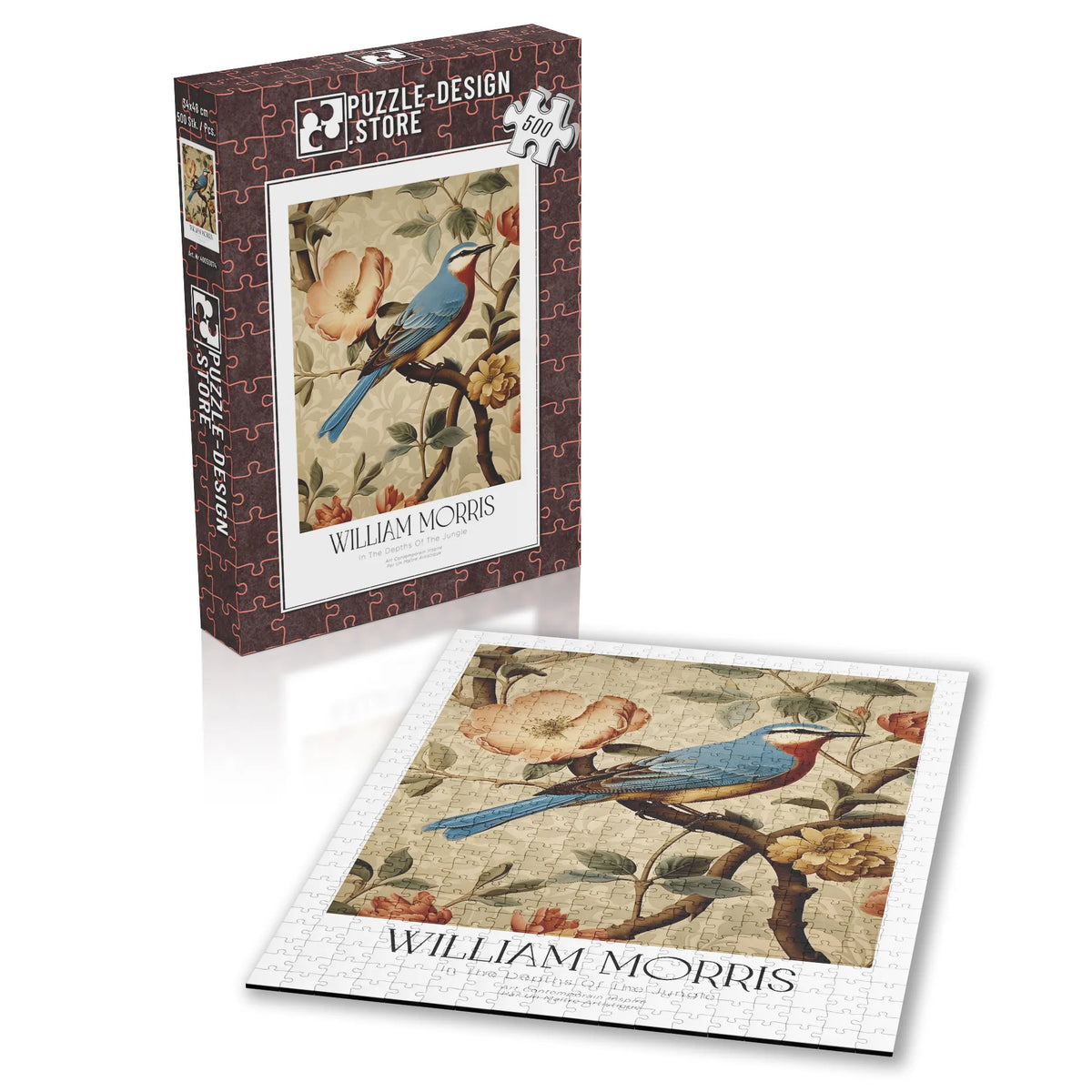 William Morris - Textilblüten in Orange – 500 Teile – Ansicht 2