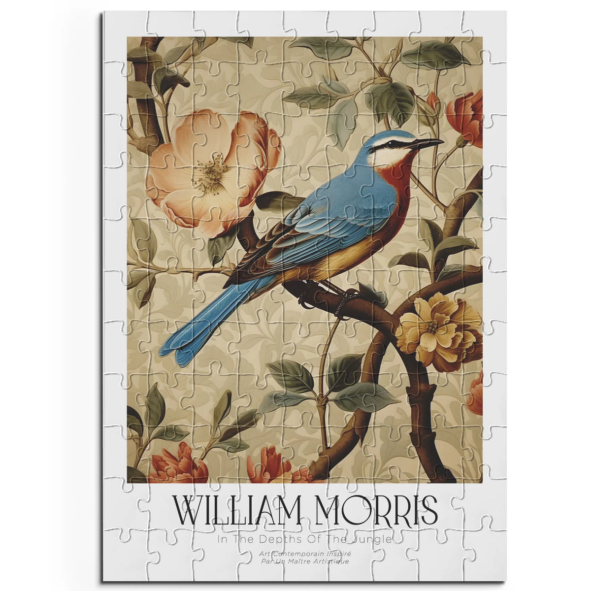 William Morris - Textilblüten in Orange – 100 Teile – Ansicht 1