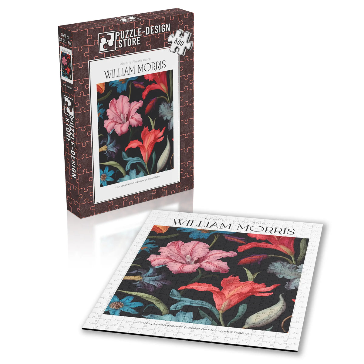 William Morris - Lilien auf schwarzem Grund – 500 Teile – Ansicht 2