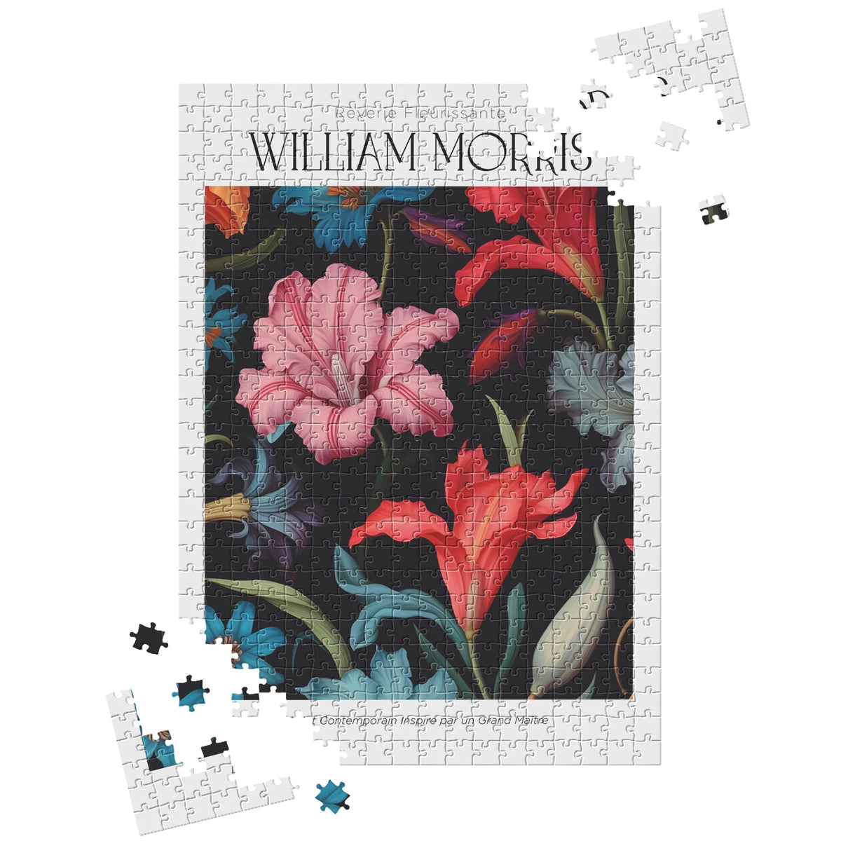 William Morris - Lilien auf schwarzem Grund – 500 Teile – Ansicht 3