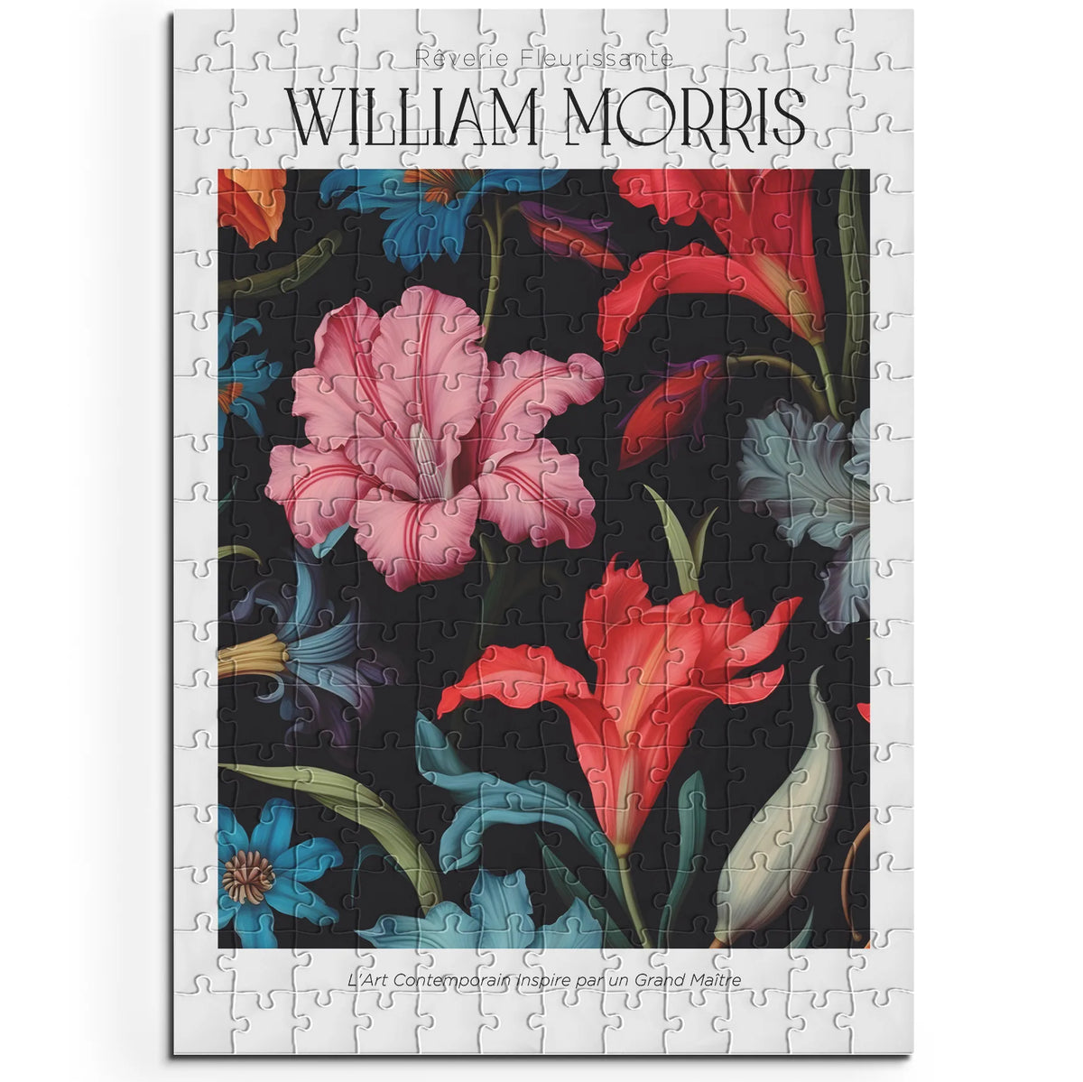 William Morris - Lilien auf schwarzem Grund – 200 Teile – Ansicht 1