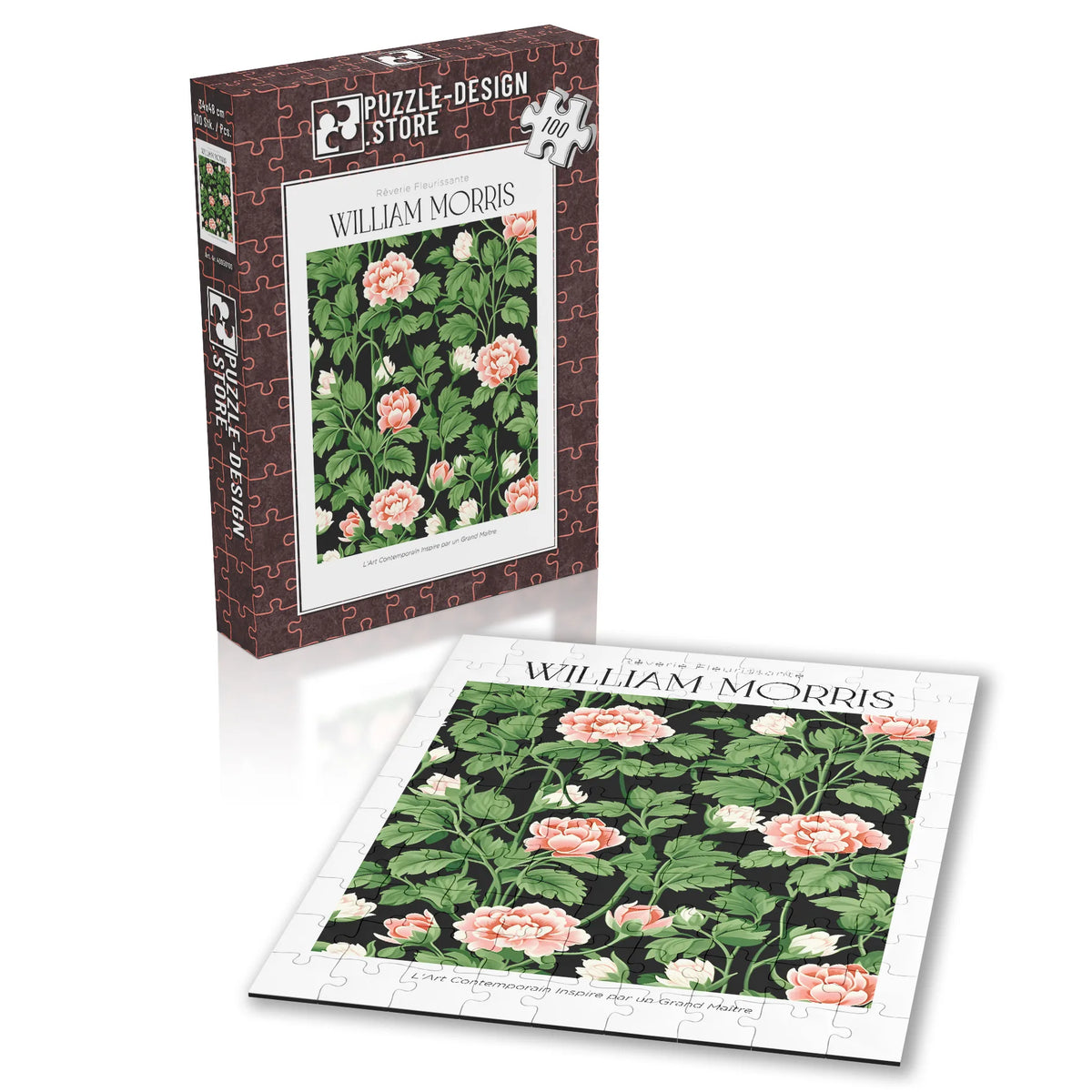 William Morris - Rosa Rosen im grünen Laub – 100 Teile – Ansicht 2