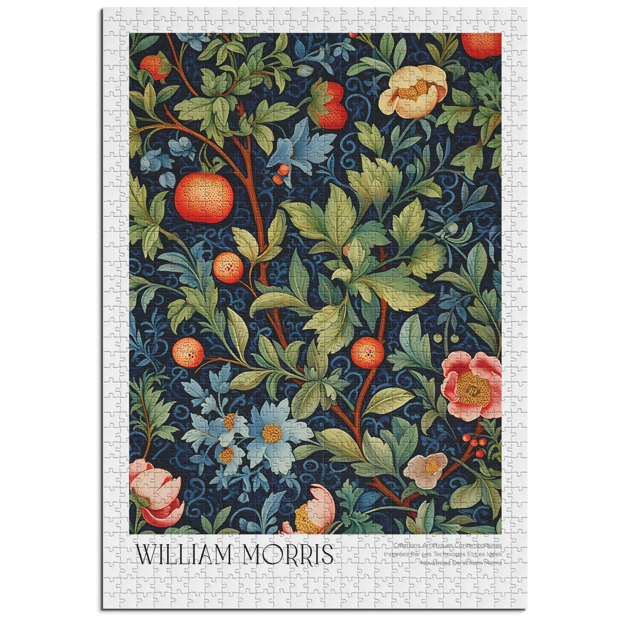 William Morris - Früchte und blaue Blüten im Nachtgarten – 1000 Teile – Ansicht 1