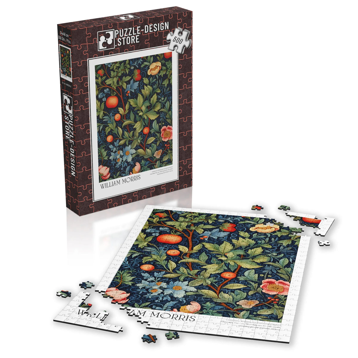 William Morris - Früchte und blaue Blüten im Nachtgarten – 500 Teile – Ansicht 4