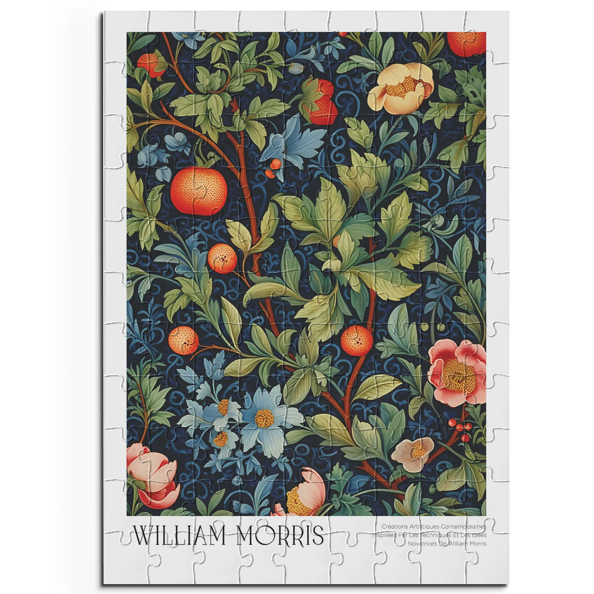 William Morris - Früchte und blaue Blüten im Nachtgarten – 100 Teile – Ansicht 1