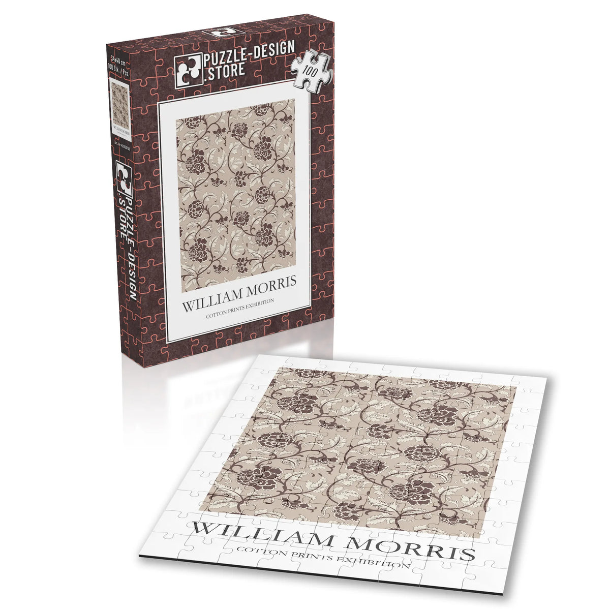 William Morris - Zartes Ornament in Taupe – 100 Teile – Ansicht 2