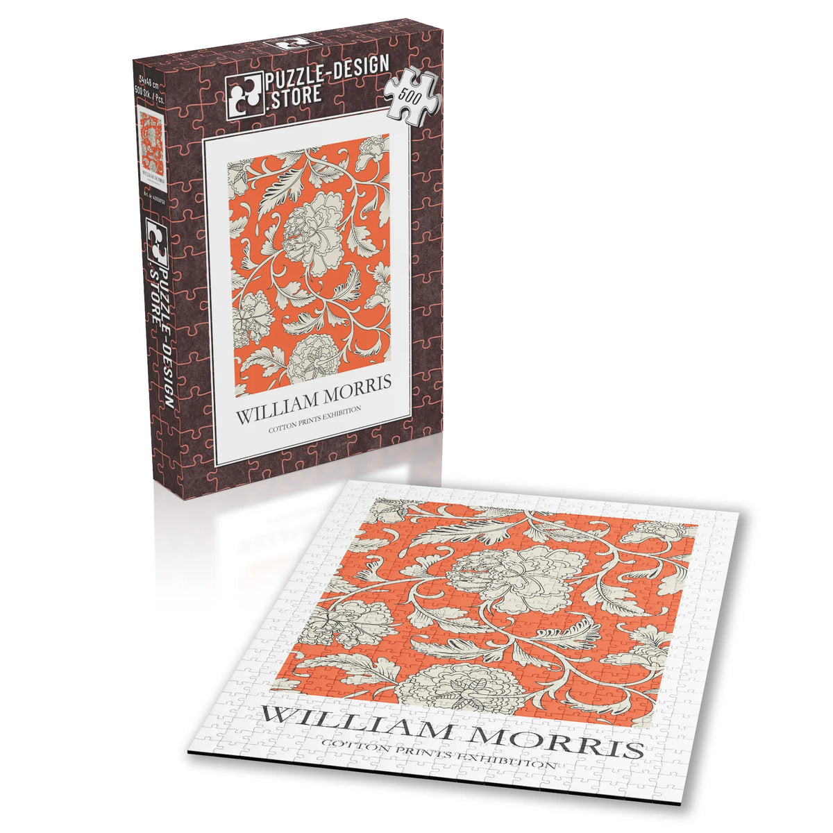 William Morris - Korallenrotes Blütenornament – 500 Teile – Ansicht 2
