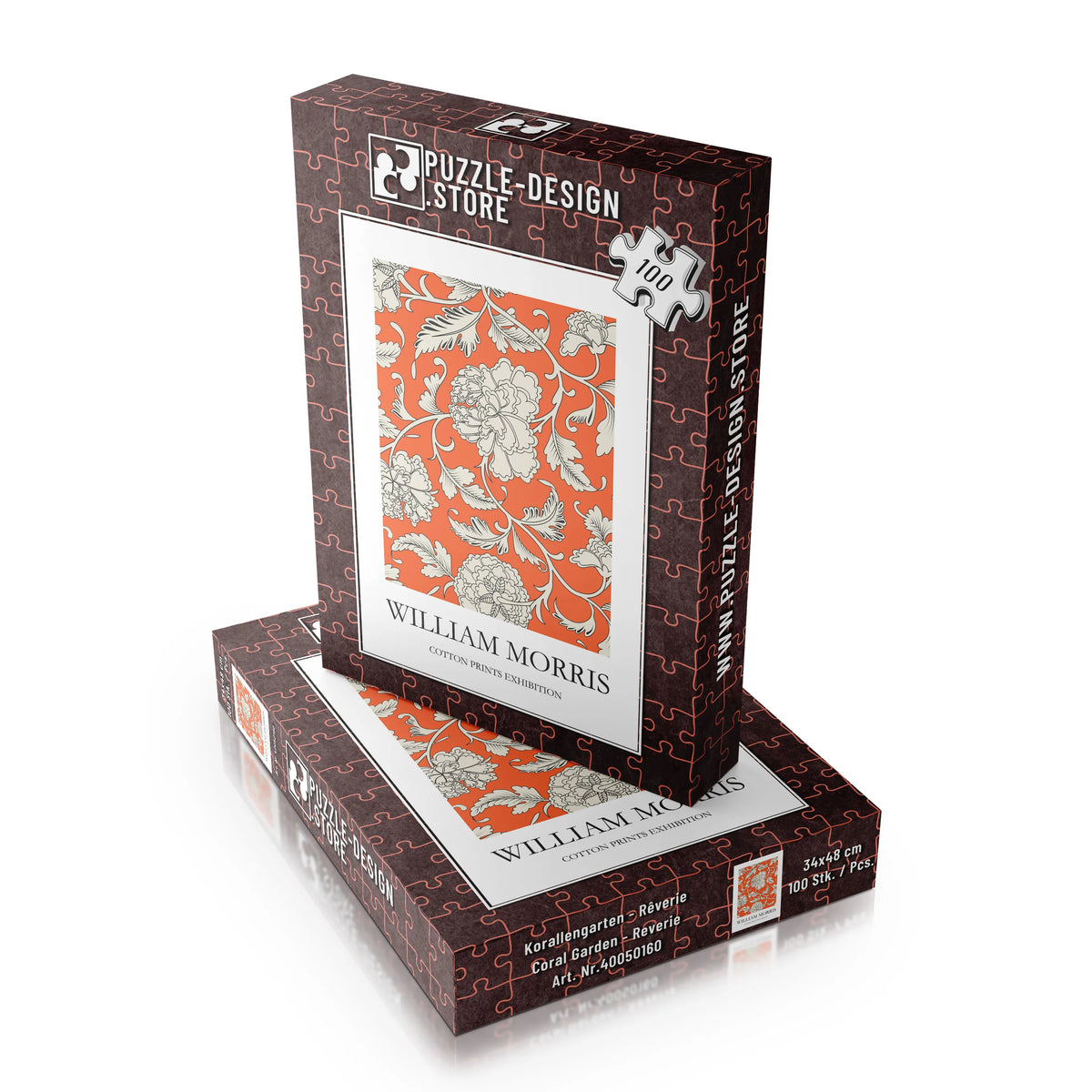 William Morris - Korallenrotes Blütenornament – 100 Teile – Ansicht 4