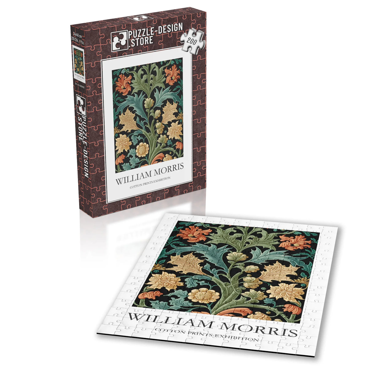 William Morris - Akanthusblätter mit orangefarbenen Blüten – 200 Teile – Ansicht 2