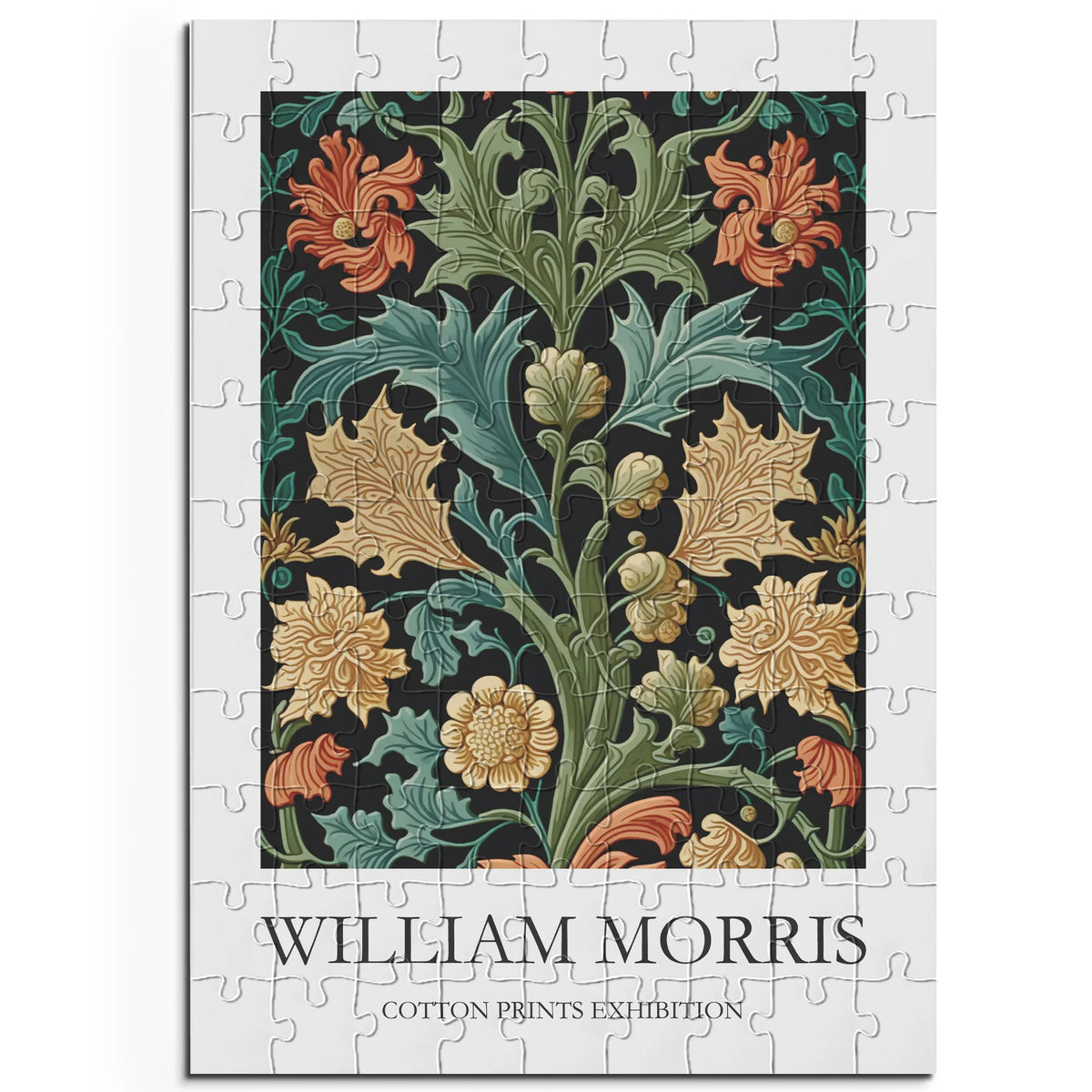 William Morris - Akanthusblätter mit orangefarbenen Blüten – 100 Teile – Ansicht 1
