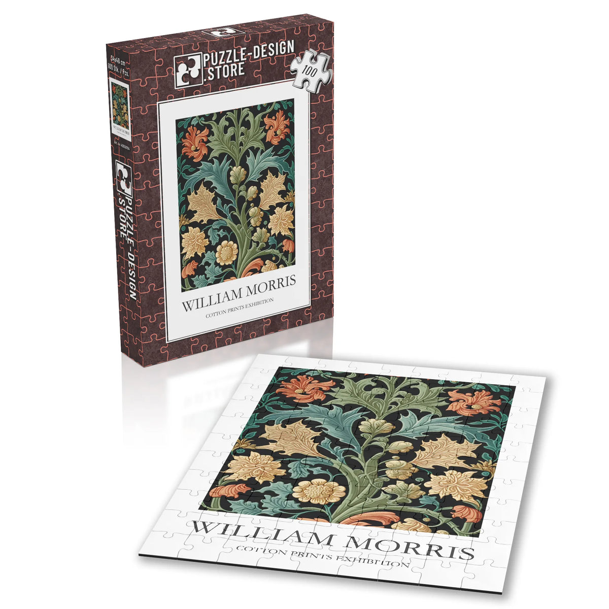William Morris - Akanthusblätter mit orangefarbenen Blüten – 100 Teile – Ansicht 2