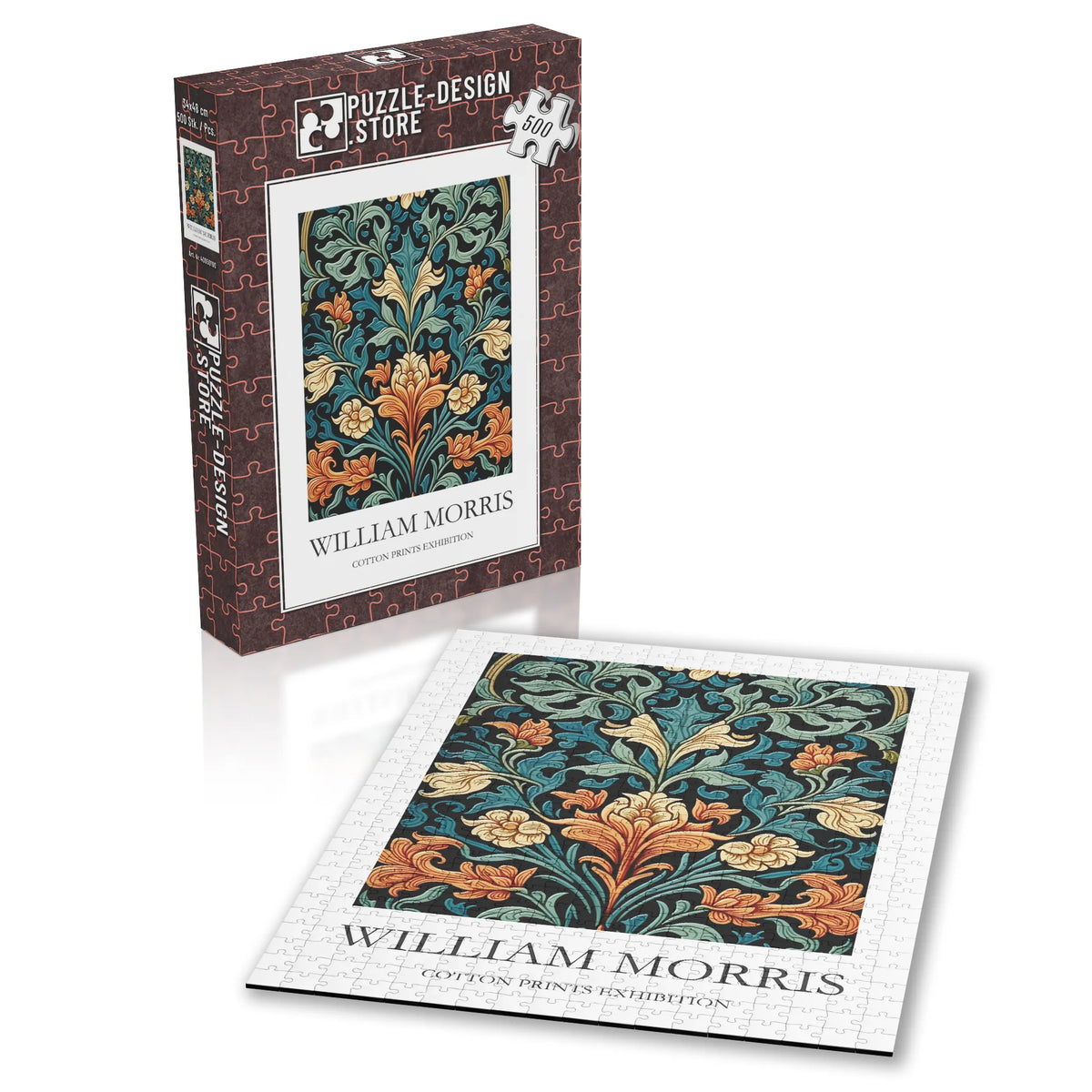 William Morris - Türkisfarbenes Blütenornament – 500 Teile – Ansicht 2