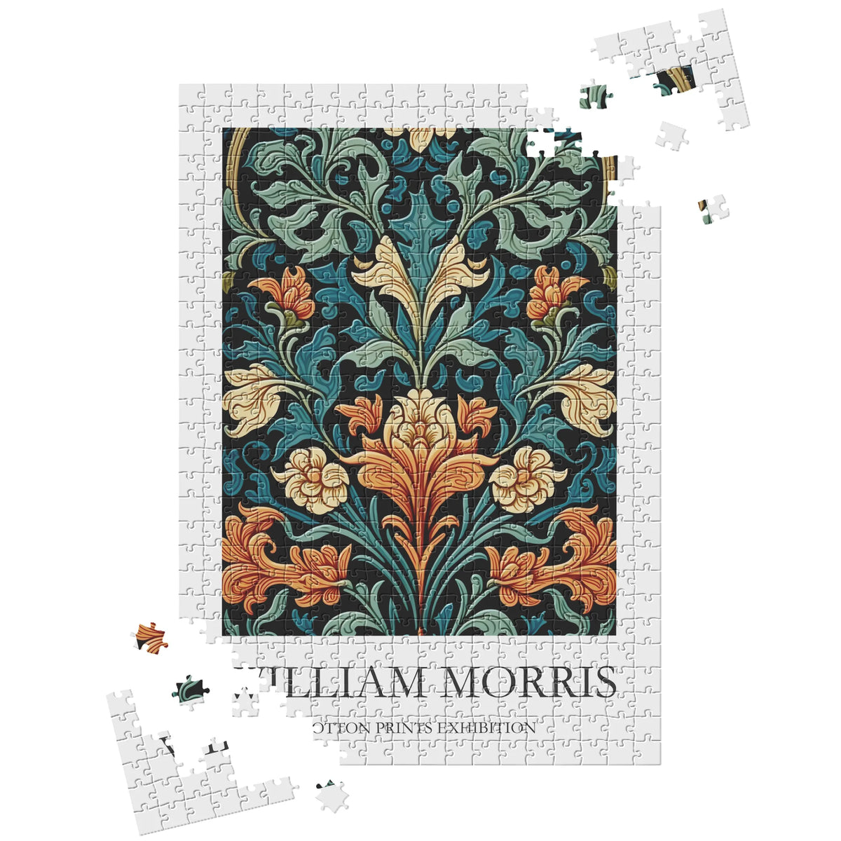 William Morris - Türkisfarbenes Blütenornament – 500 Teile – Ansicht 3