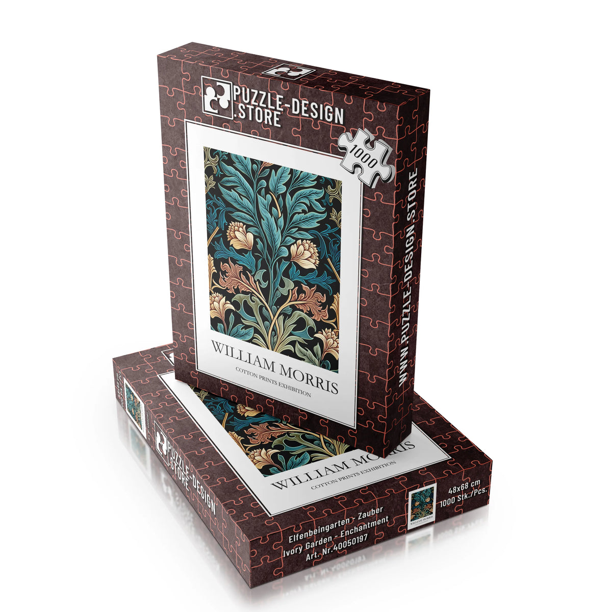 William Morris - Türkisfarbene Ranken und Blüten – 1000 Teile – Ansicht 6