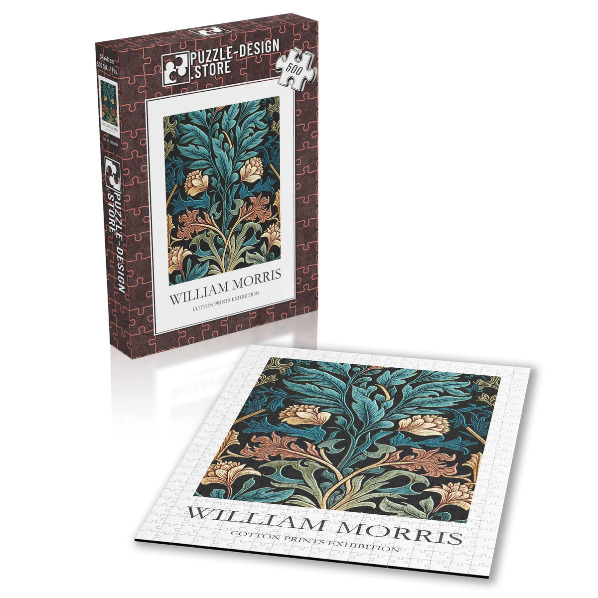 William Morris - Türkisfarbene Ranken und Blüten – 500 Teile – Ansicht 2
