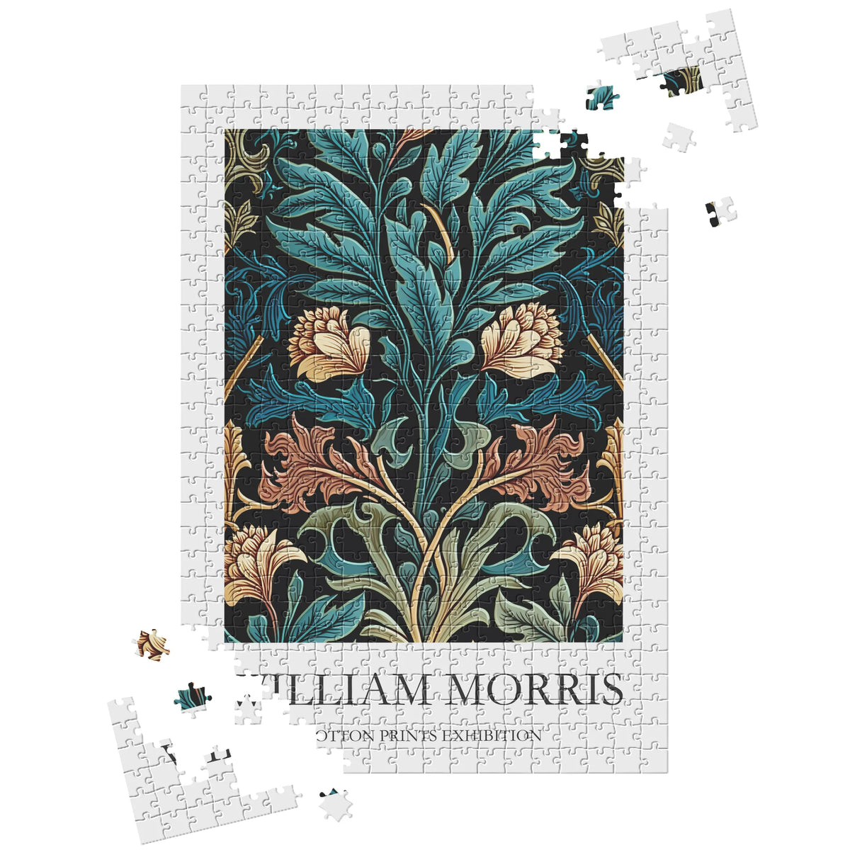William Morris - Türkisfarbene Ranken und Blüten – 500 Teile – Ansicht 3