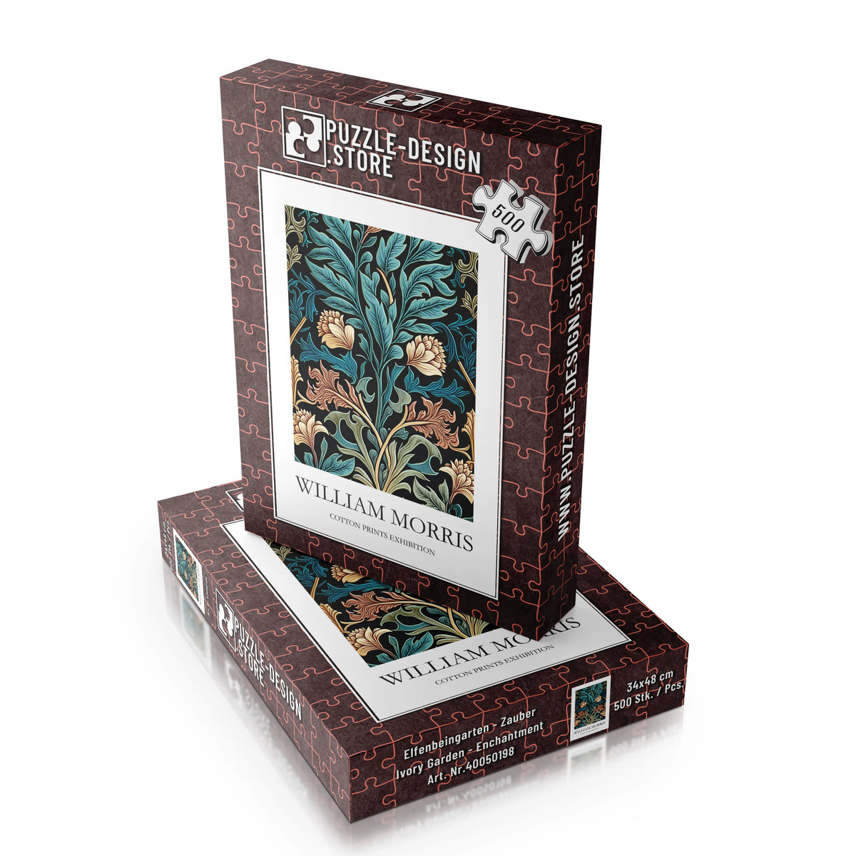 William Morris - Türkisfarbene Ranken und Blüten – 500 Teile – Ansicht 6