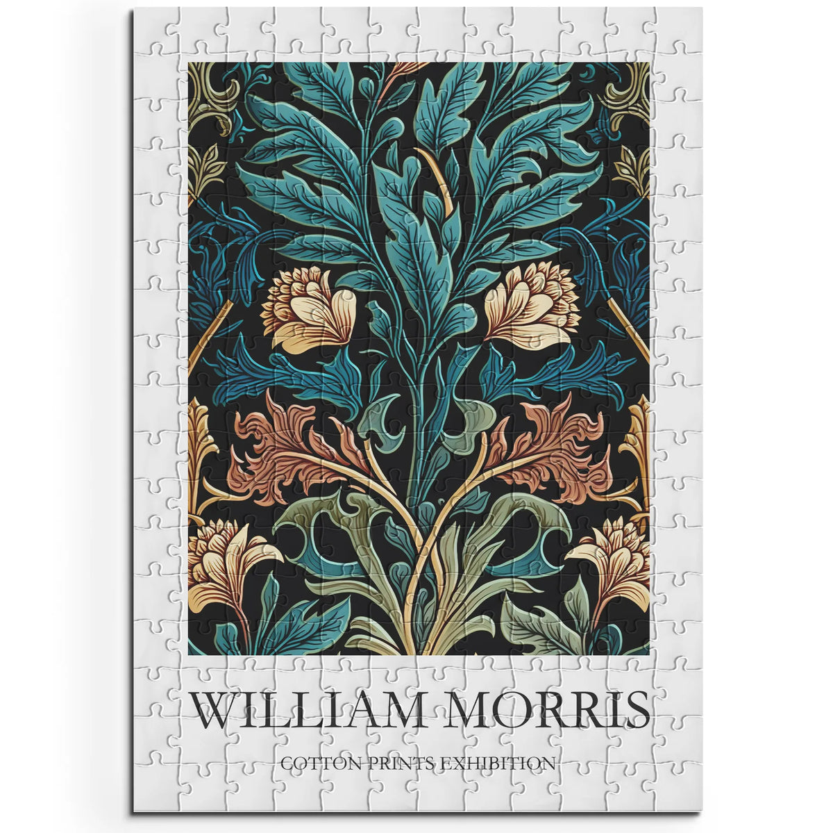 William Morris - Türkisfarbene Ranken und Blüten – 200 Teile – Ansicht 1