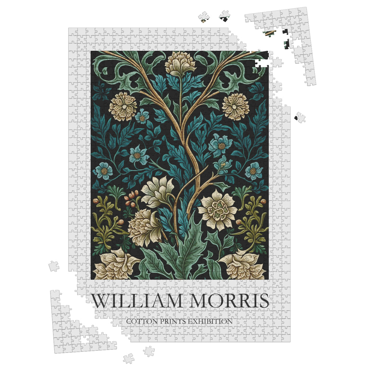 William Morris - Blütenzweige in Türkis und Creme – 1000 Teile – Ansicht 3
