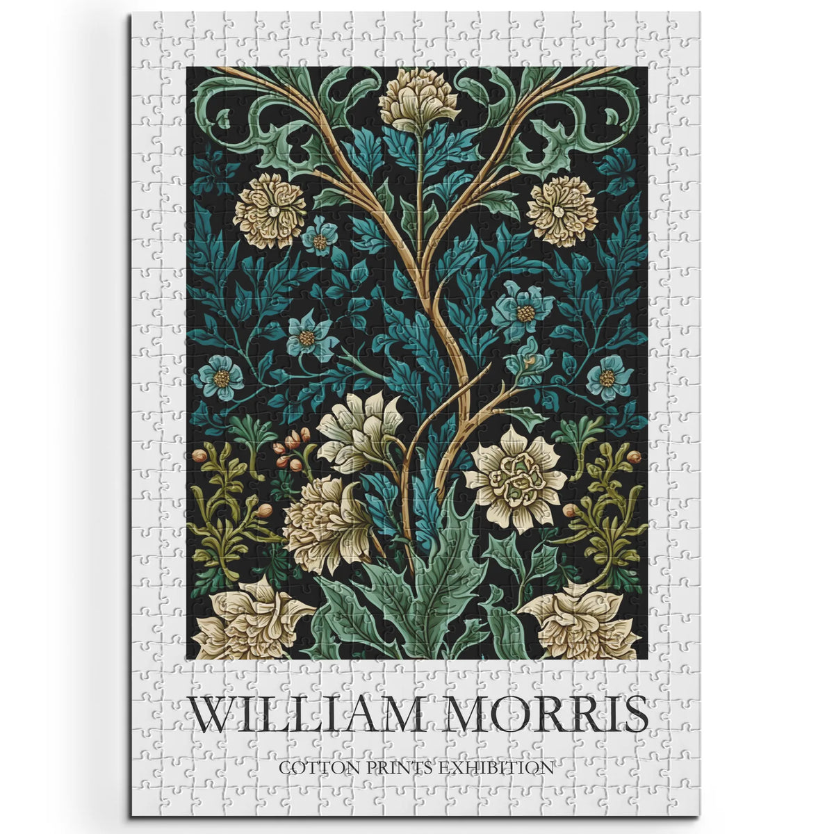 William Morris - Blütenzweige in Türkis und Creme – 500 Teile – Ansicht 1