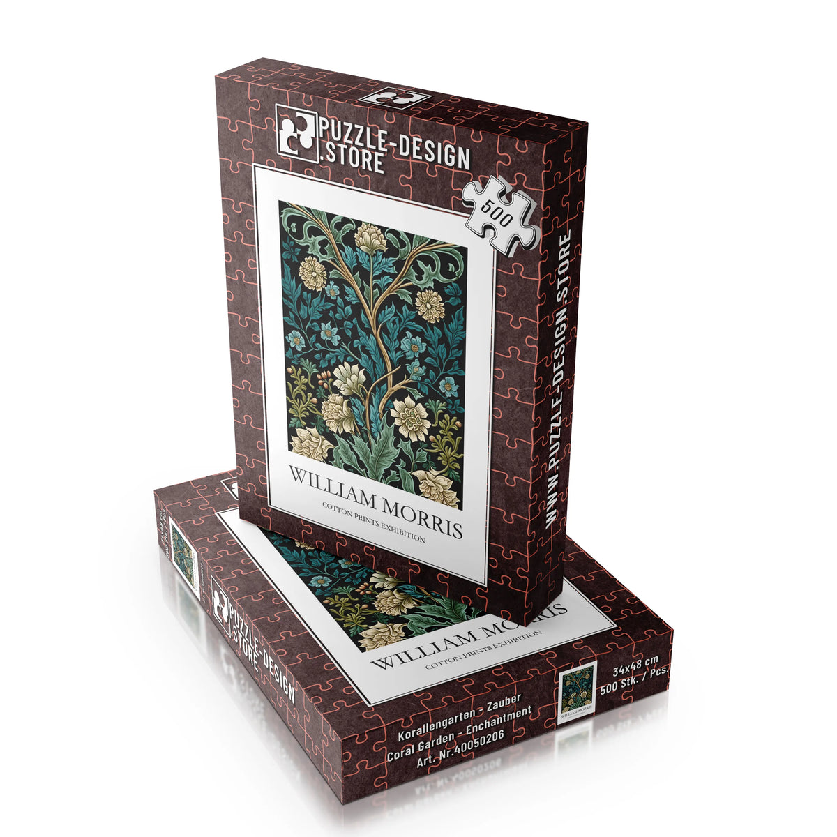 William Morris - Blütenzweige in Türkis und Creme – 500 Teile – Ansicht 6