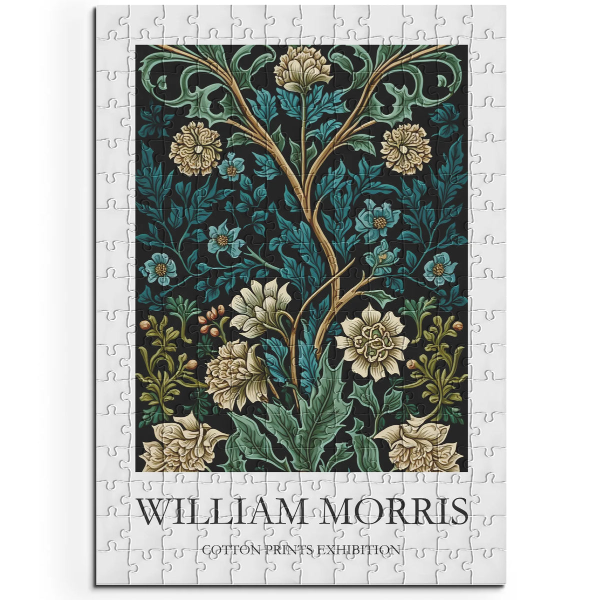 William Morris - Blütenzweige in Türkis und Creme – 200 Teile – Ansicht 1