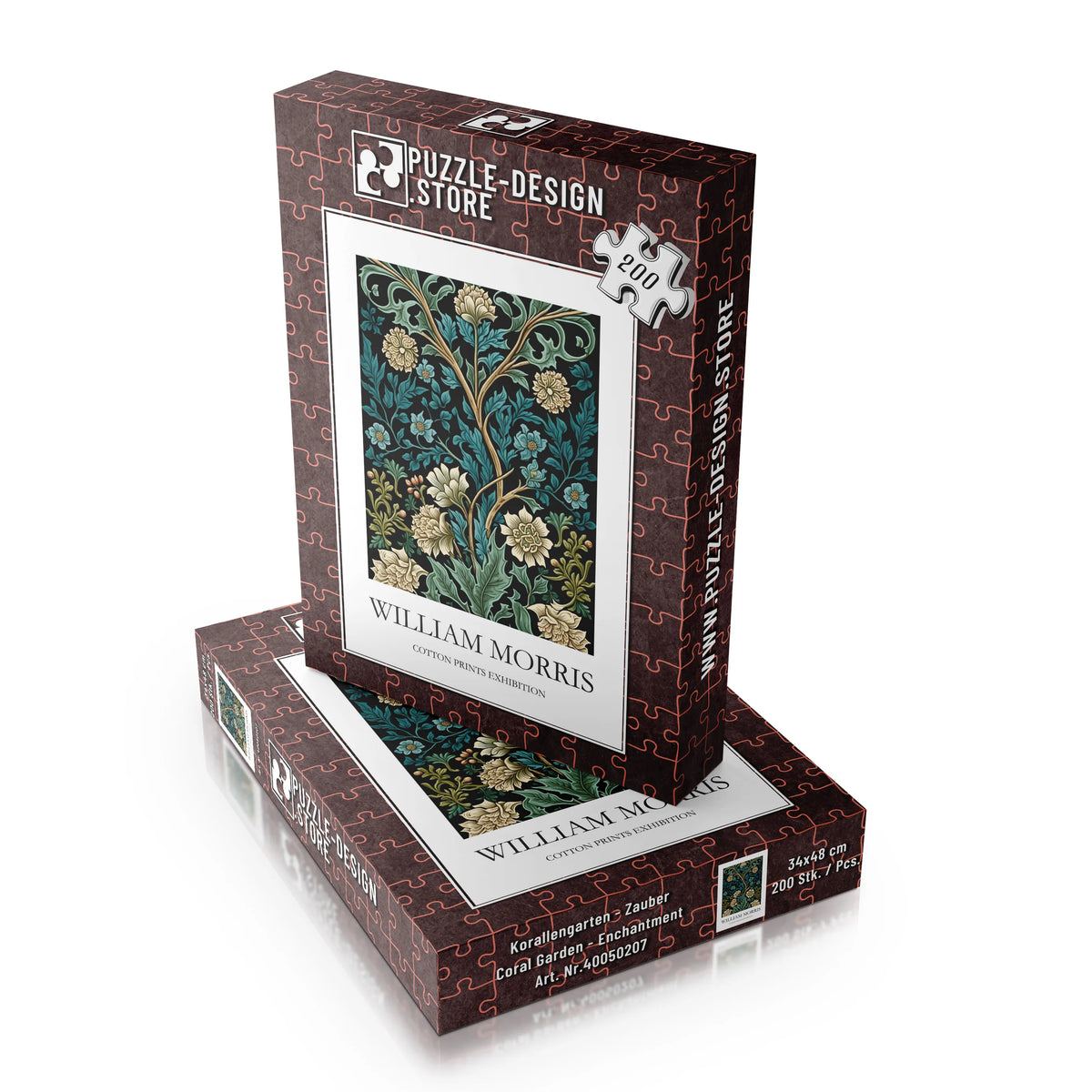 William Morris - Blütenzweige in Türkis und Creme – 200 Teile – Ansicht 4