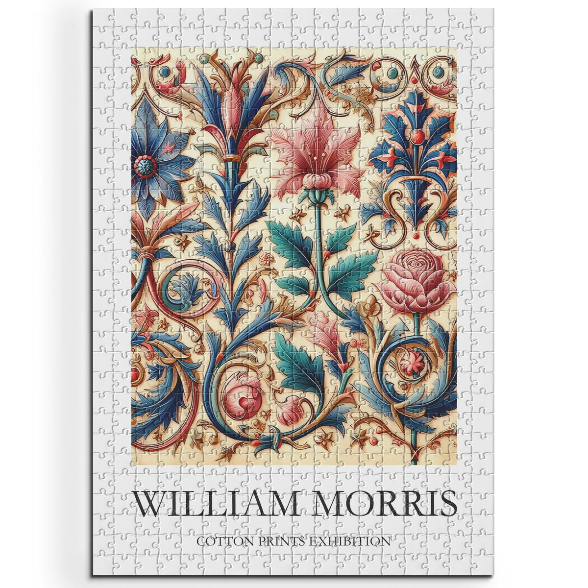 William Morris - Historisches Blütenornament in Rot und Blau – 500 Teile – Ansicht 1