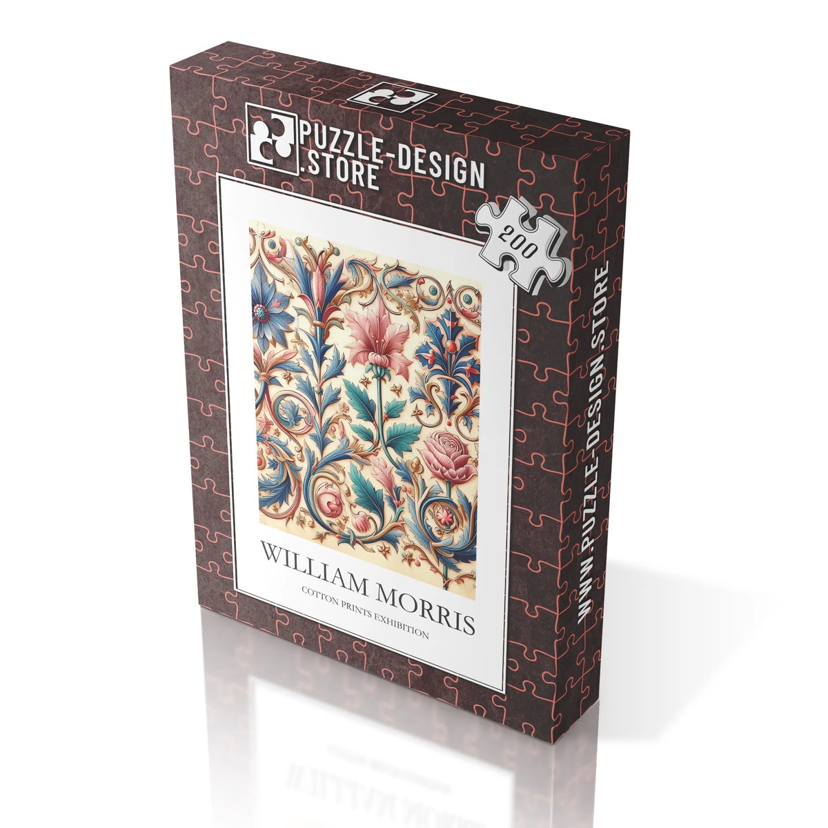 William Morris - Historisches Blütenornament in Rot und Blau – 200 Teile – Ansicht 3