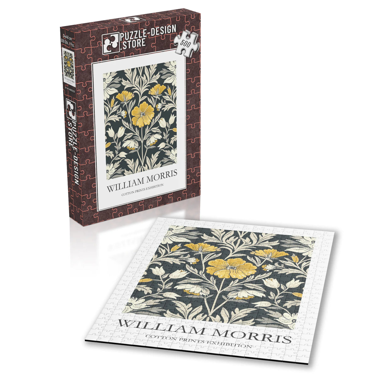 William Morris - Gelbe Blüten auf dunklem Grund – 500 Teile – Ansicht 2