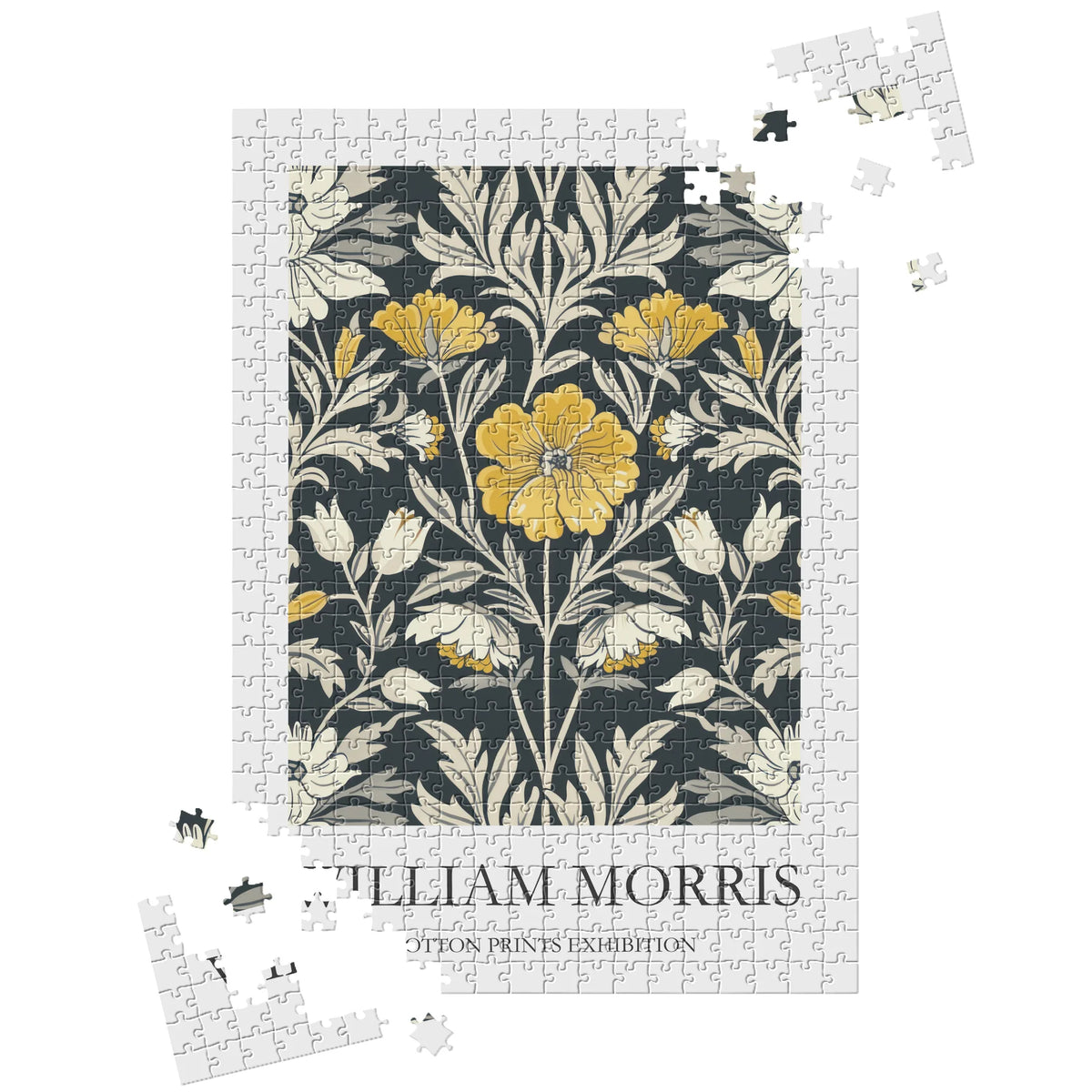 William Morris - Gelbe Blüten auf dunklem Grund – 500 Teile – Ansicht 3