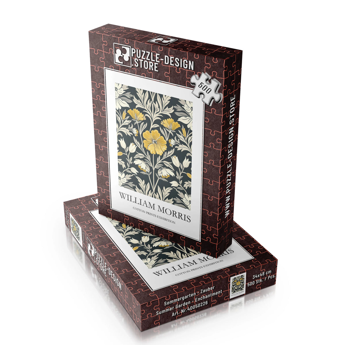 William Morris - Gelbe Blüten auf dunklem Grund – 500 Teile – Ansicht 6