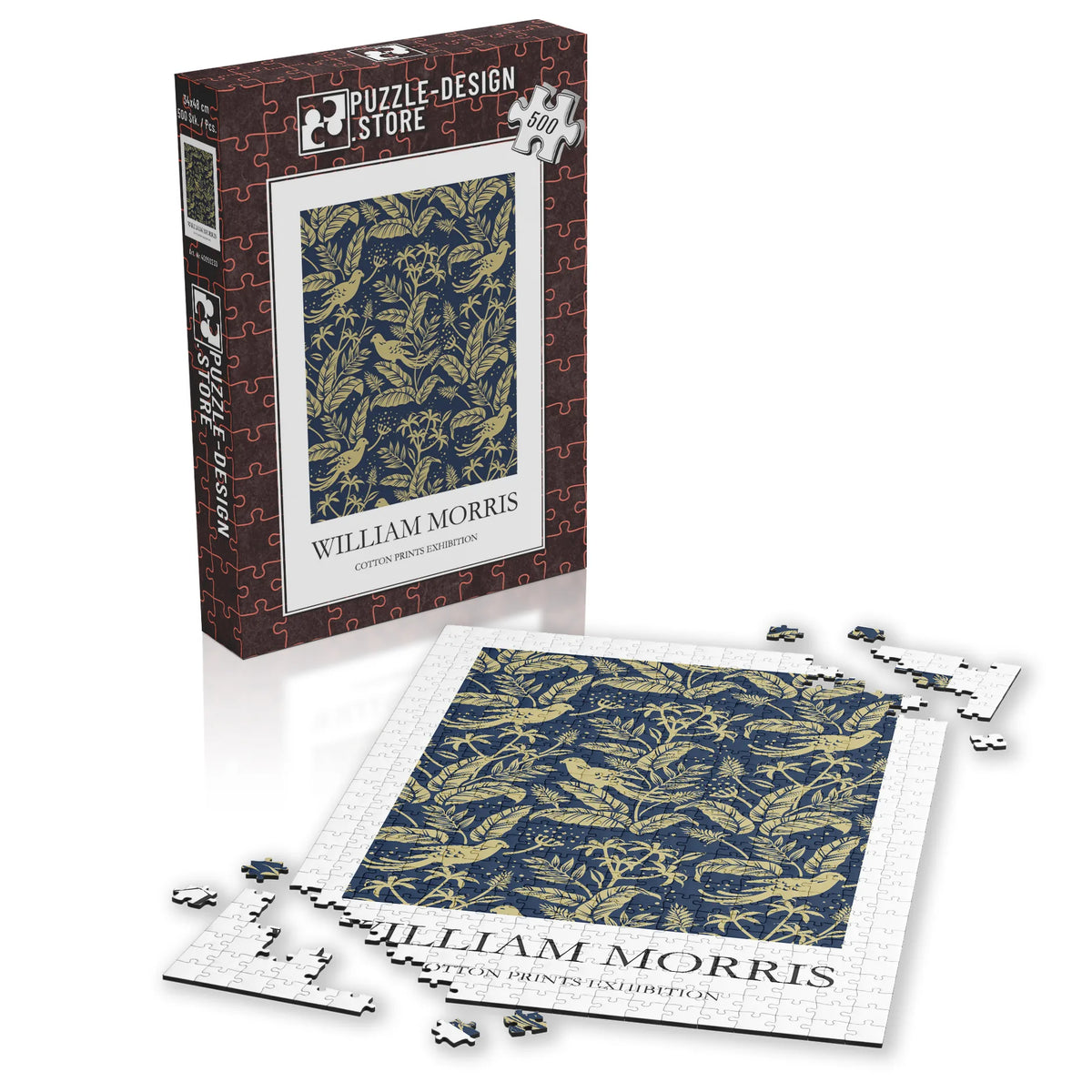 William Morris - Filigrane Zweige in Gold auf Blau – 500 Teile – Ansicht 4