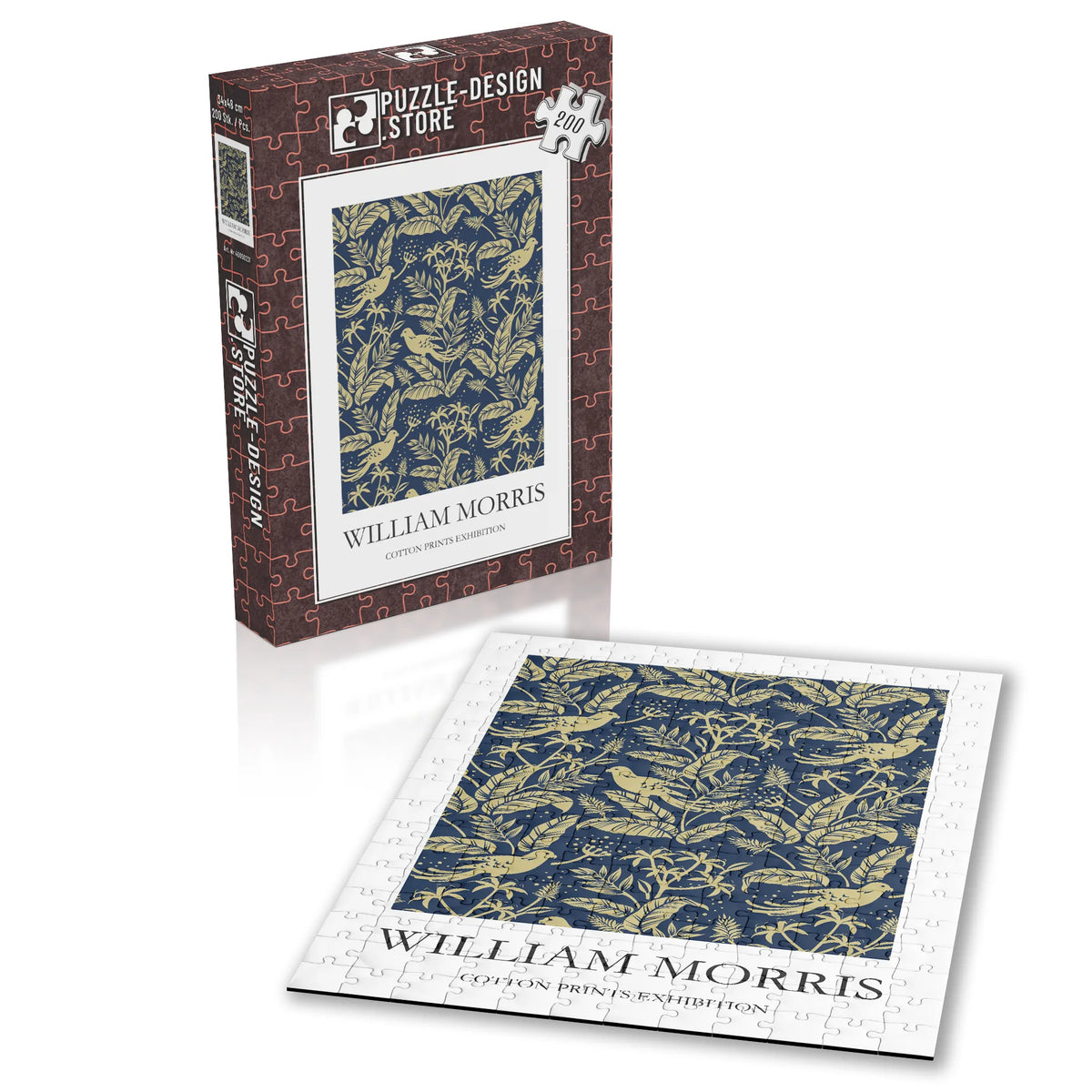 William Morris - Filigrane Zweige in Gold auf Blau – 200 Teile – Ansicht 2