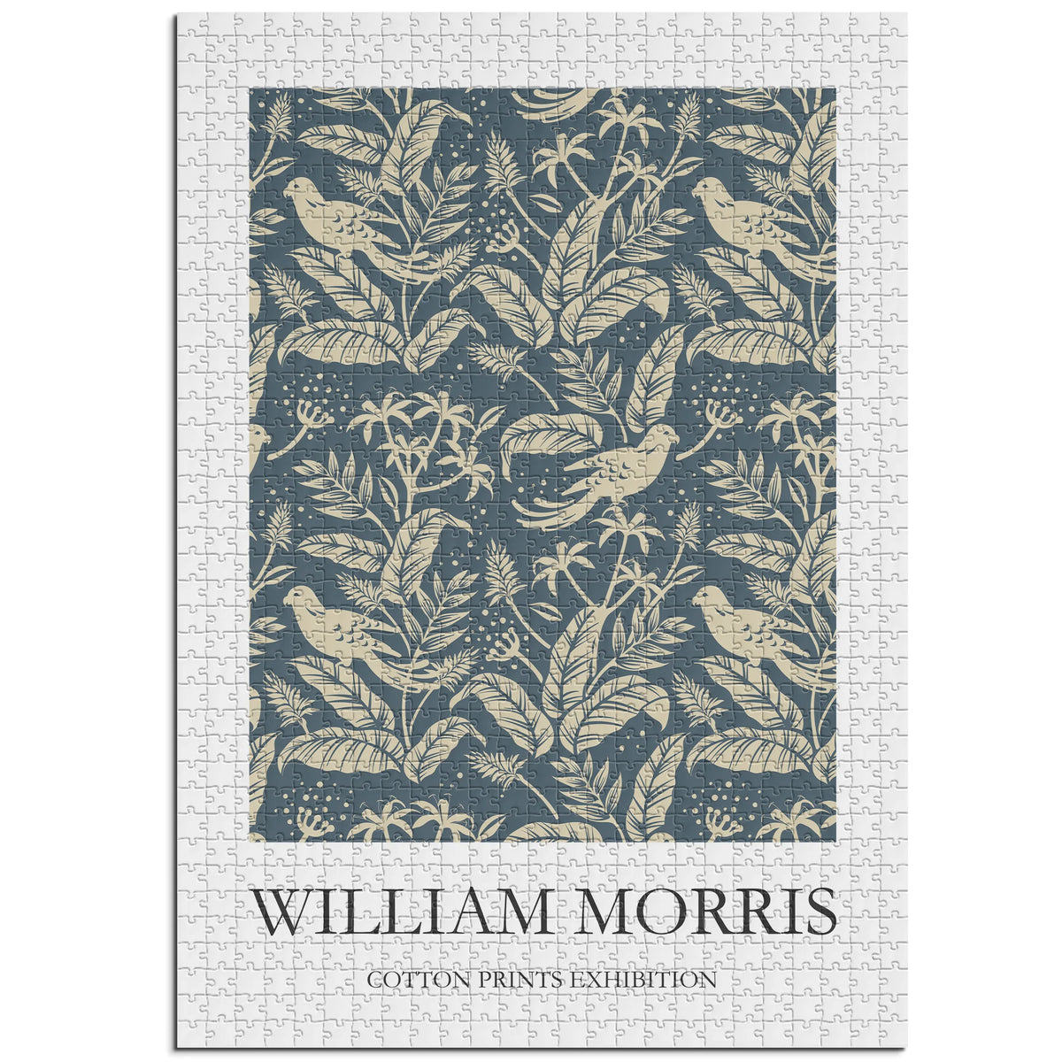 William Morris - Botanisches Muster in Beige auf Blau – 1000 Teile – Ansicht 1