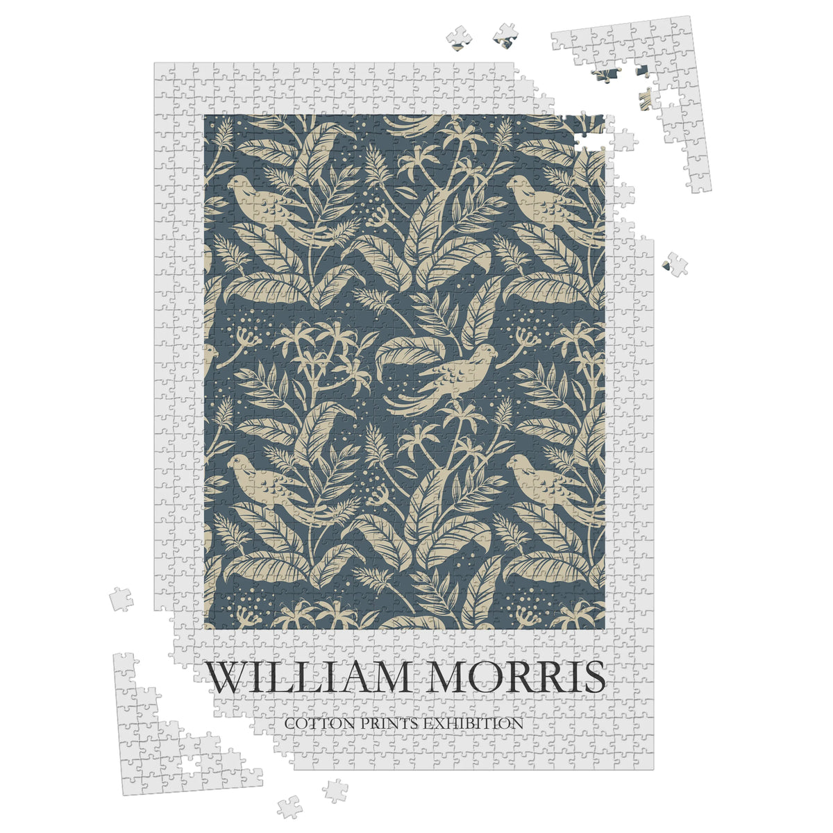William Morris - Botanisches Muster in Beige auf Blau – 1000 Teile – Ansicht 3
