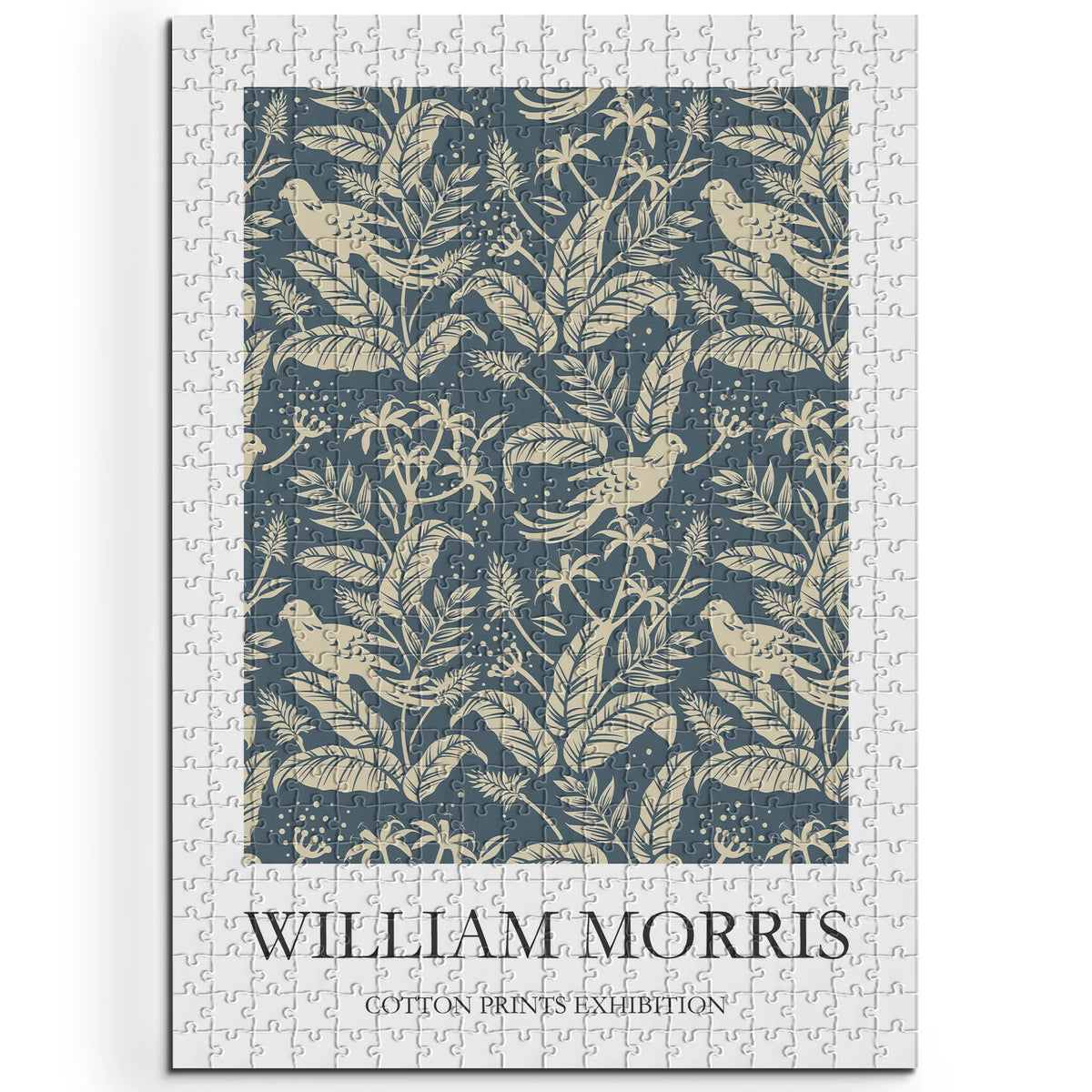 William Morris - Botanisches Muster in Beige auf Blau – 500 Teile – Ansicht 1