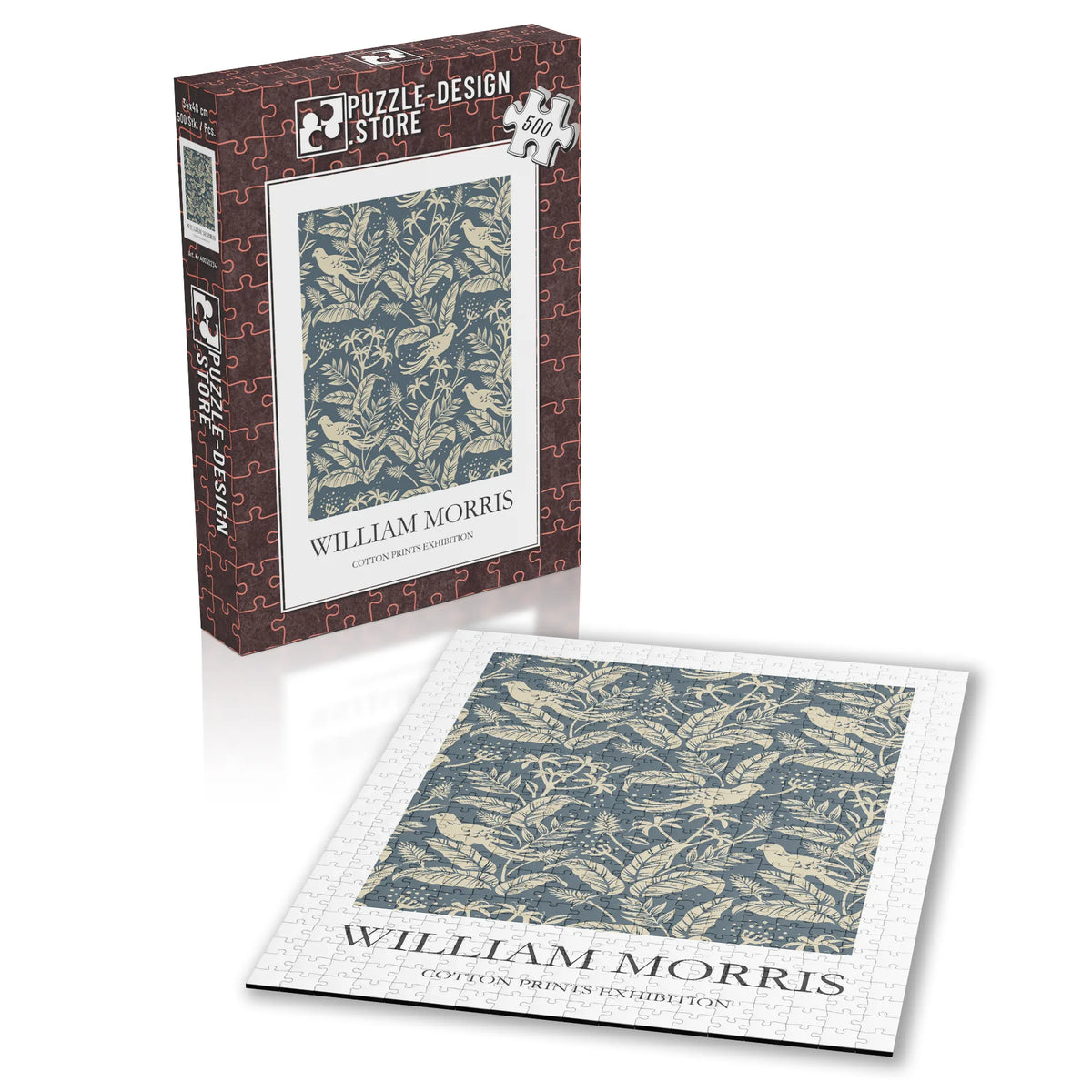 William Morris - Botanisches Muster in Beige auf Blau – 500 Teile – Ansicht 2