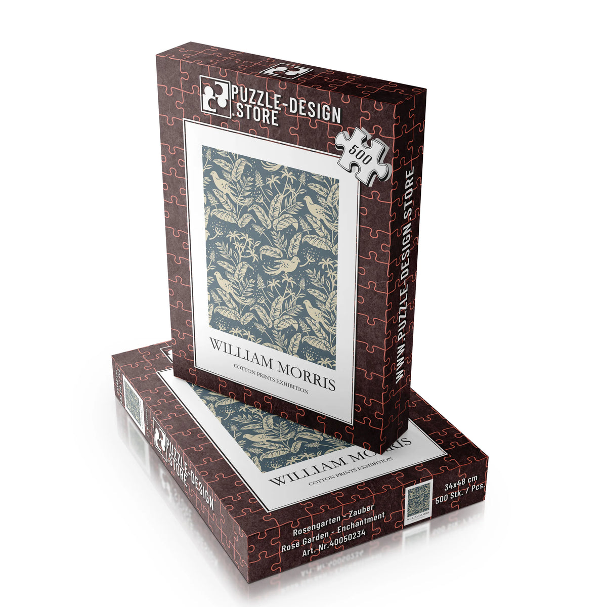 William Morris - Botanisches Muster in Beige auf Blau – 500 Teile – Ansicht 6