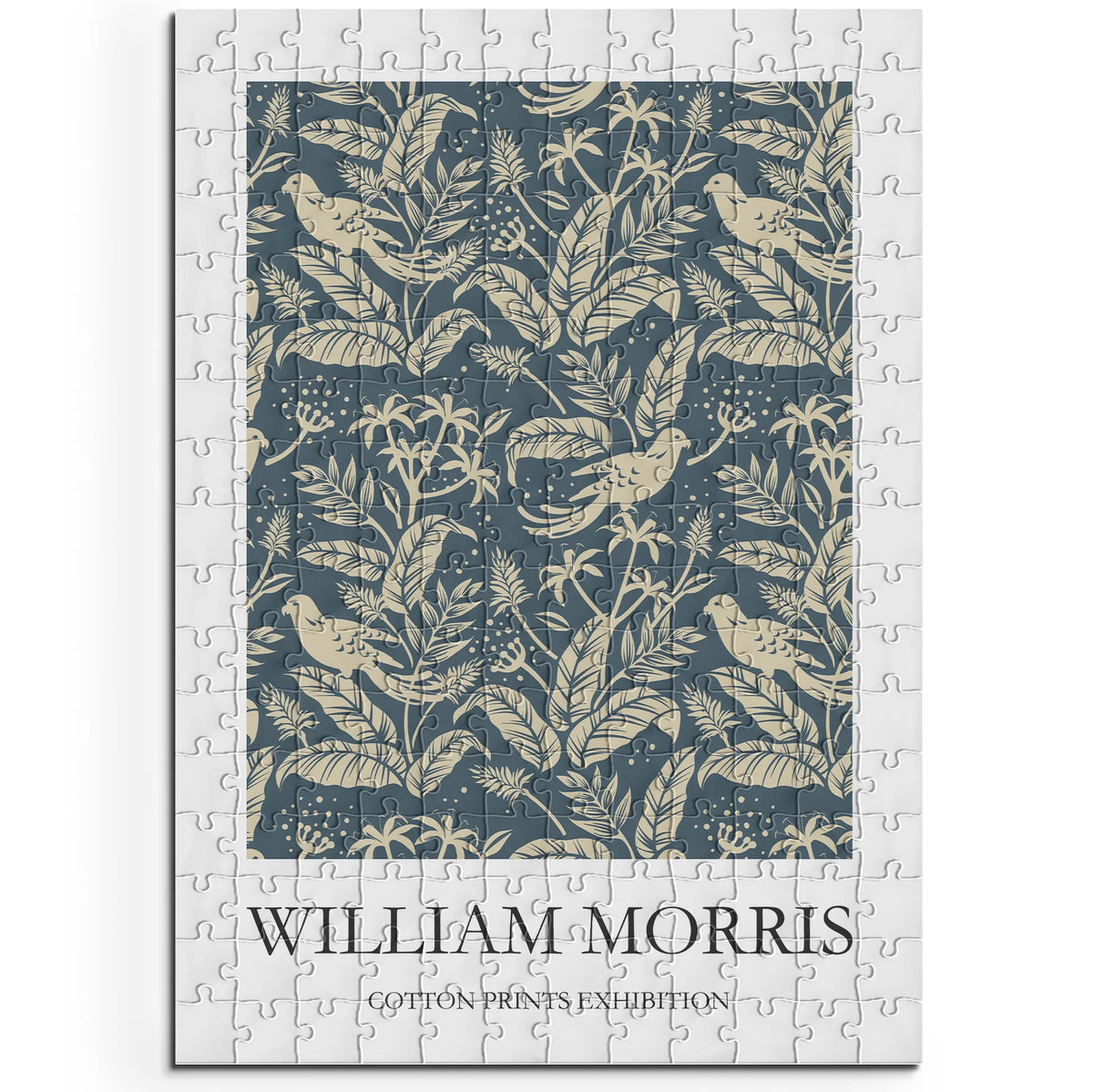William Morris - Botanisches Muster in Beige auf Blau – 200 Teile – Ansicht 1